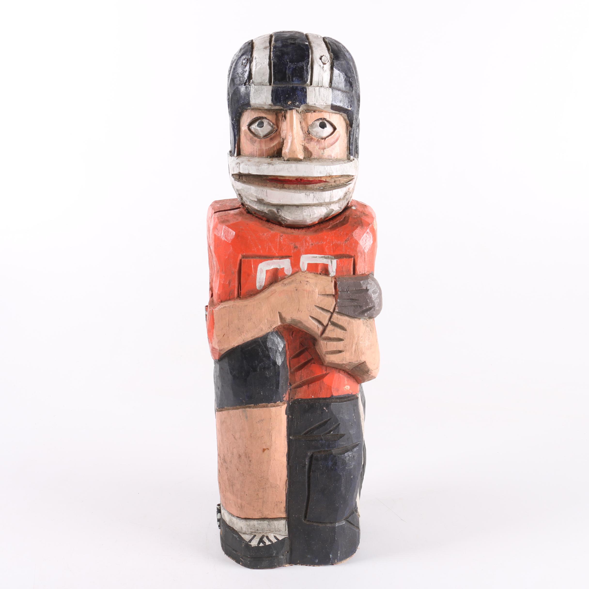 Wooden Football Figurine Box