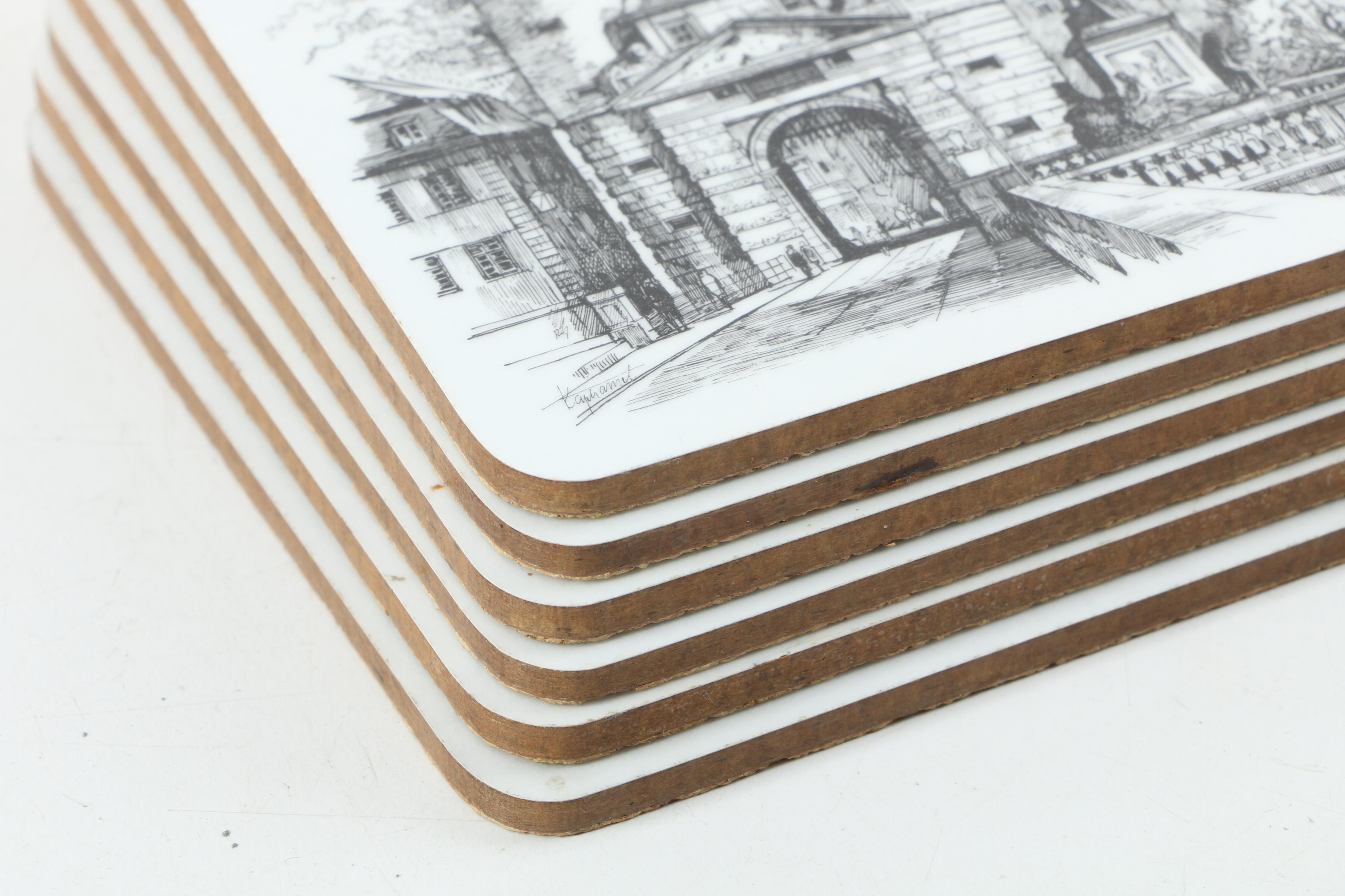 Vintage Schuberth Drink Coasters With Scenes Of Heidelberg Germany