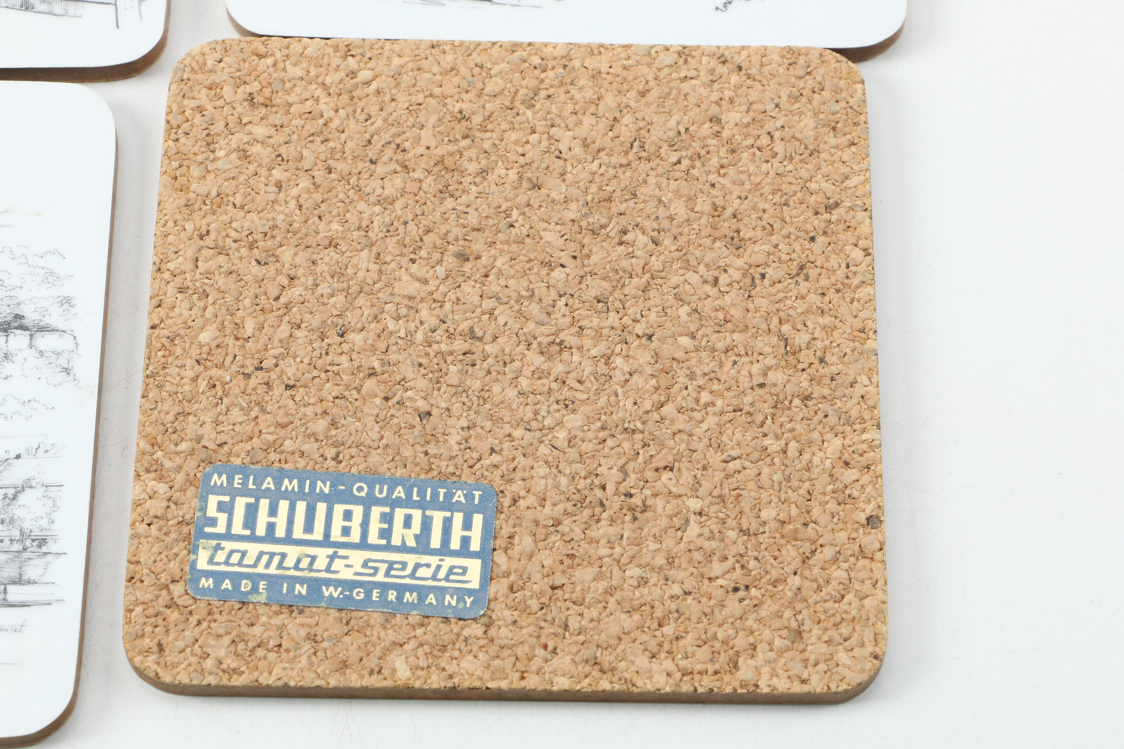 Vintage Schuberth Drink Coasters With Scenes Of Heidelberg Germany