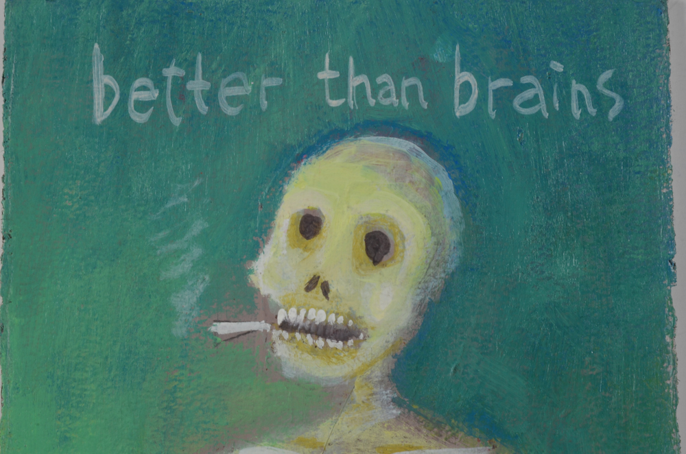 N. Scott Carroll Original Outsider Pop Art Acrylic Painting of Zombie