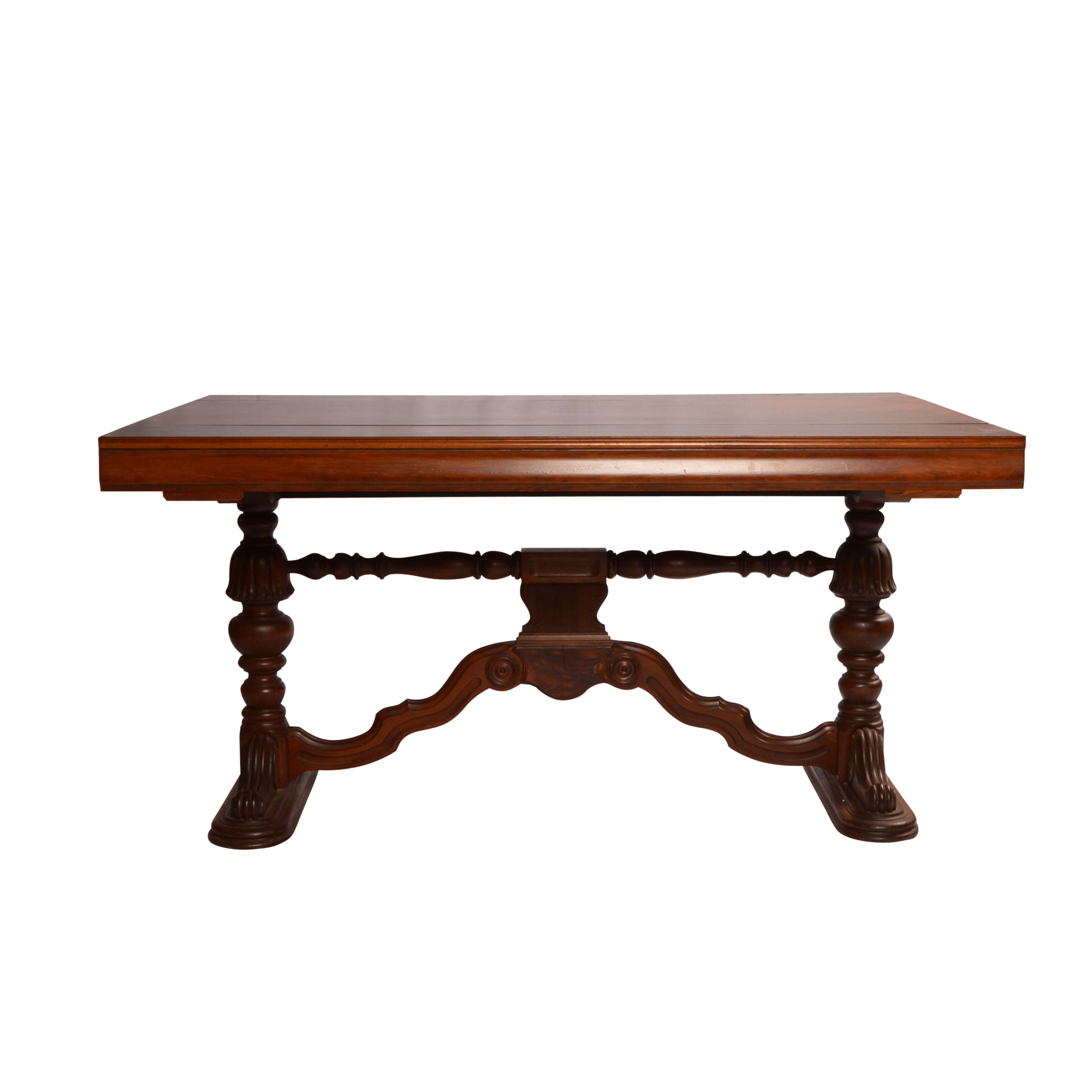 Vintage Jacobean Revival Style Walnut Dining Table