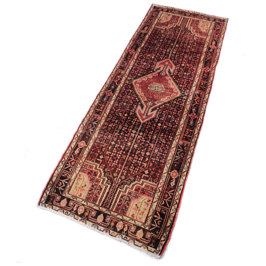 4' x 10' Semi-Antique Hand-Knotted Persian Nahavand Runner
