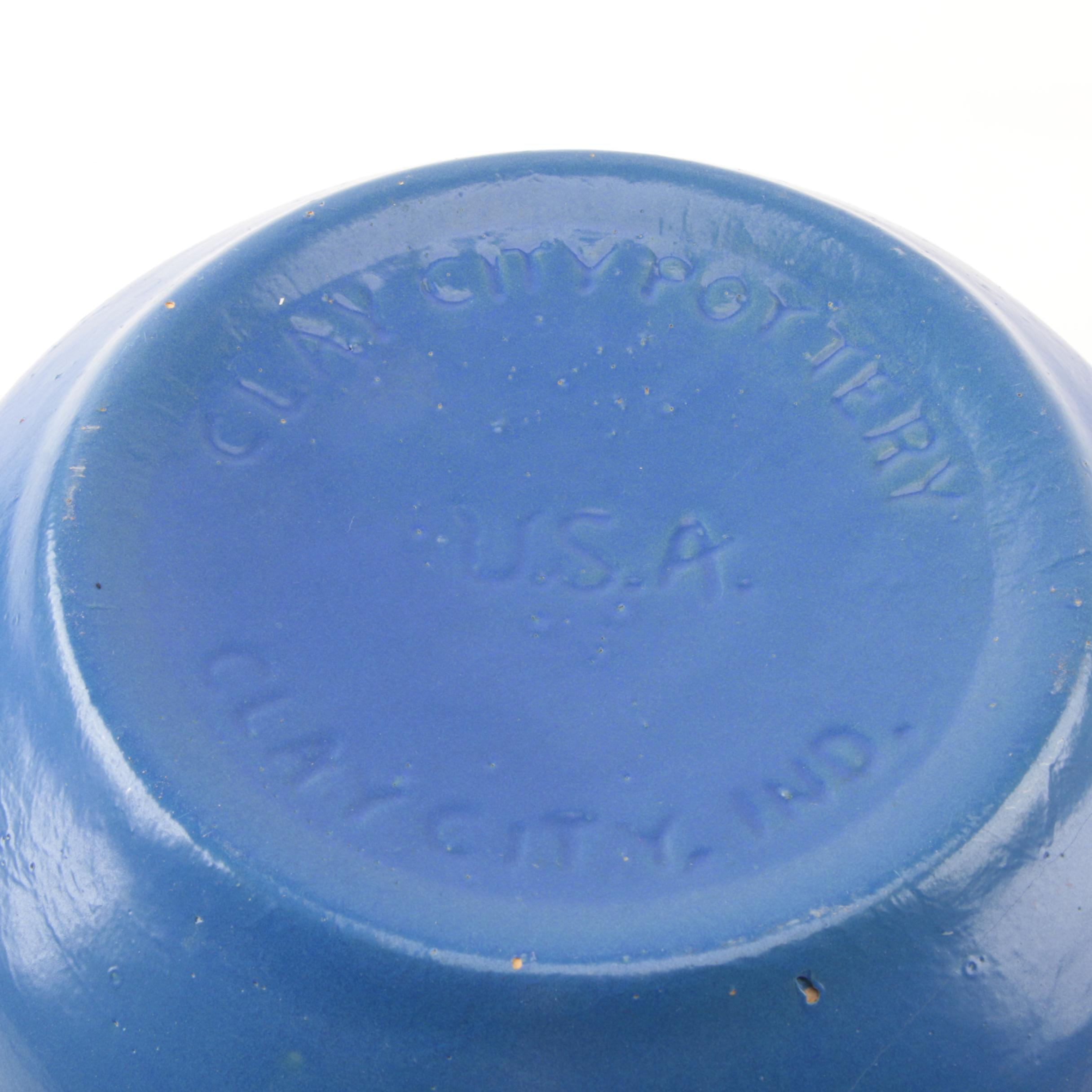 Vintage Clay City Pottery Bowl and Yellow Ringware Bowl