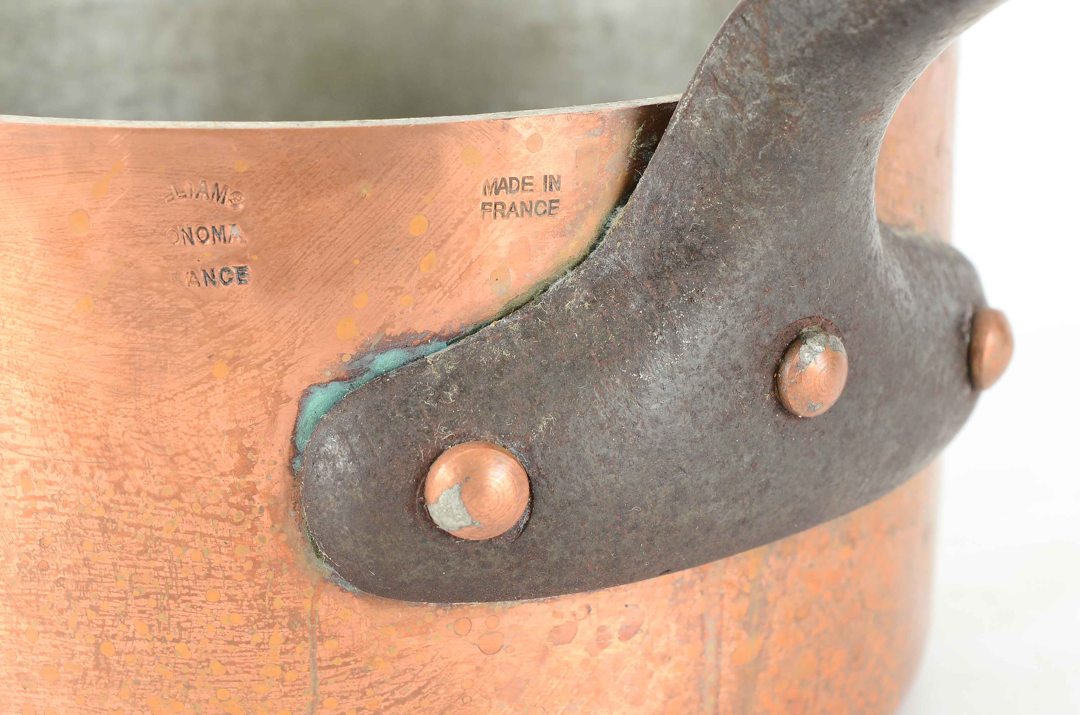 Collection of Copper Pots including Williams Sonoma