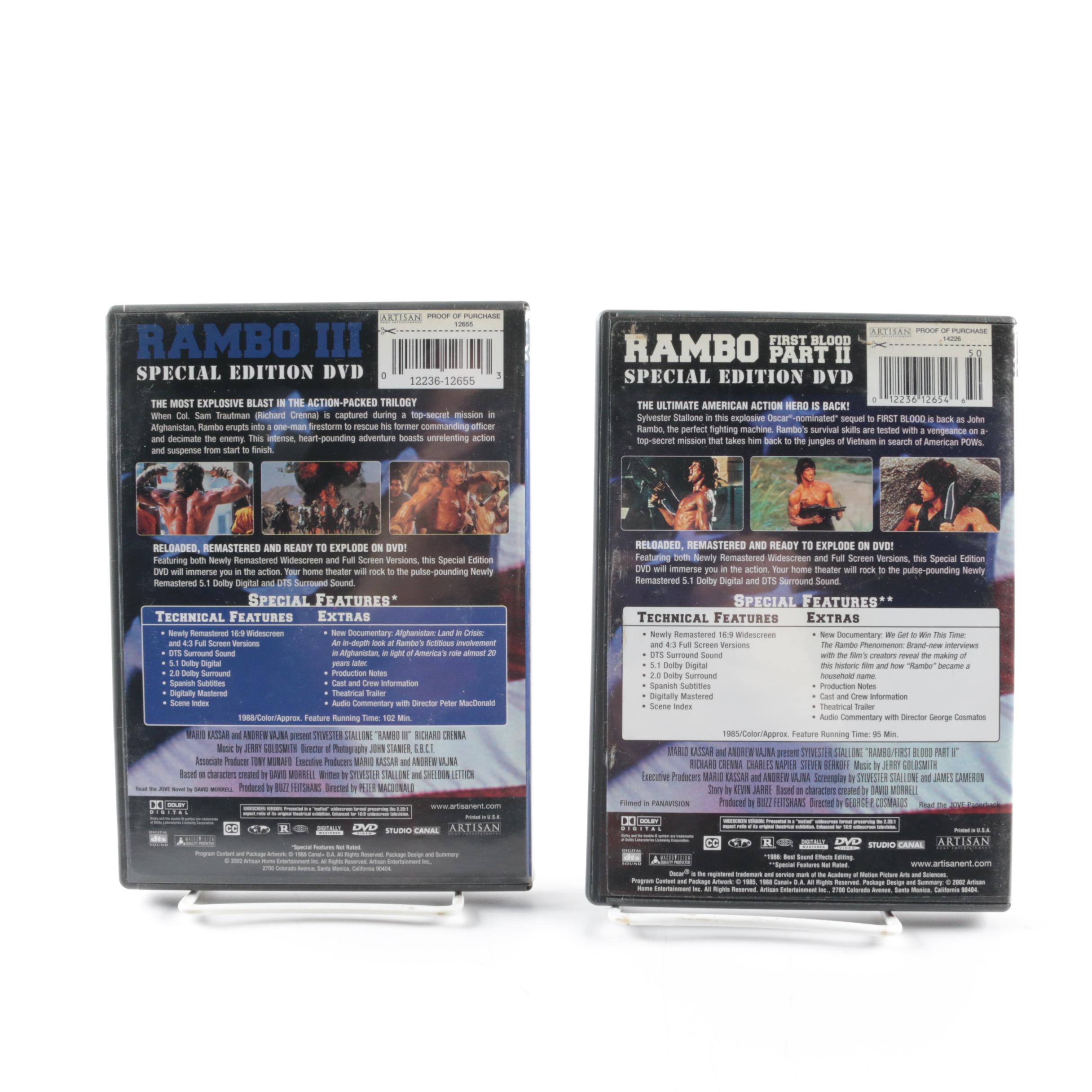 "Rambo" Movies on DVD Starring Sylvester Stallone