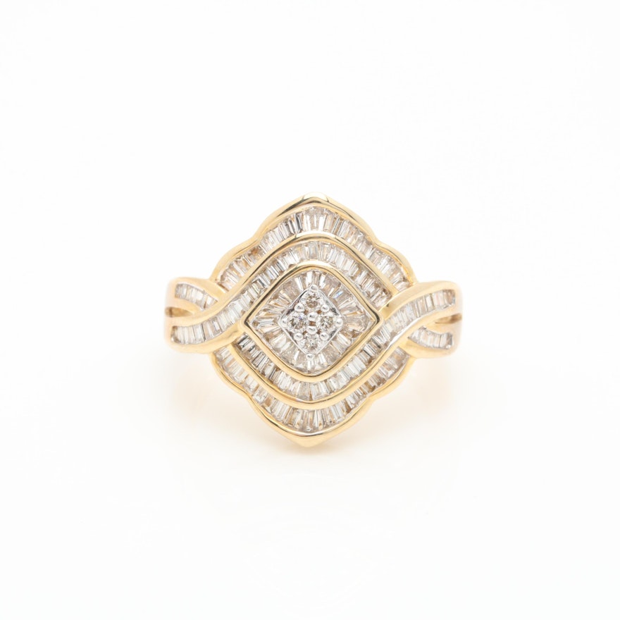 10K Yellow Gold 1.22 CTW Diamond Ring