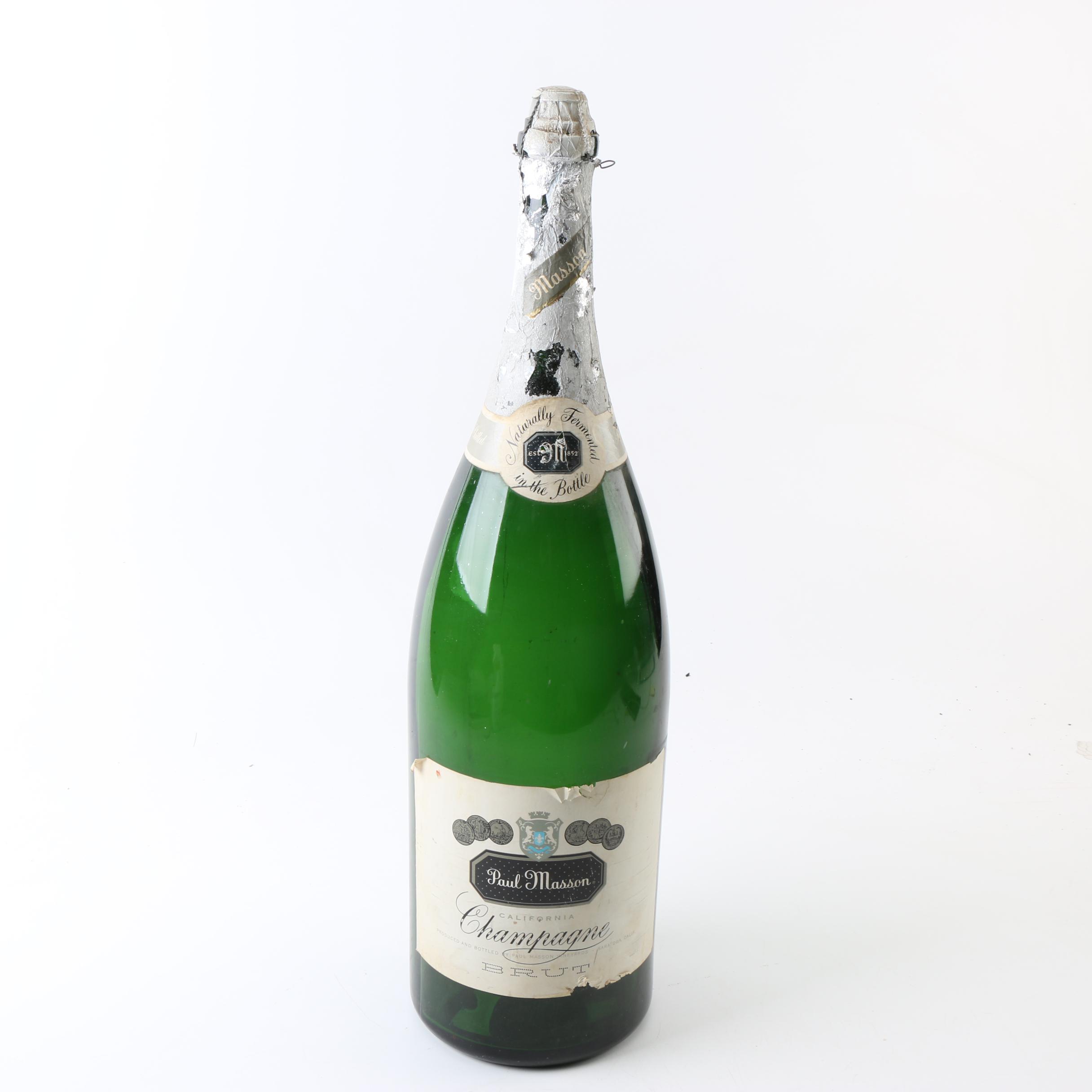 Oversized Paul Masson Champagne Bottle