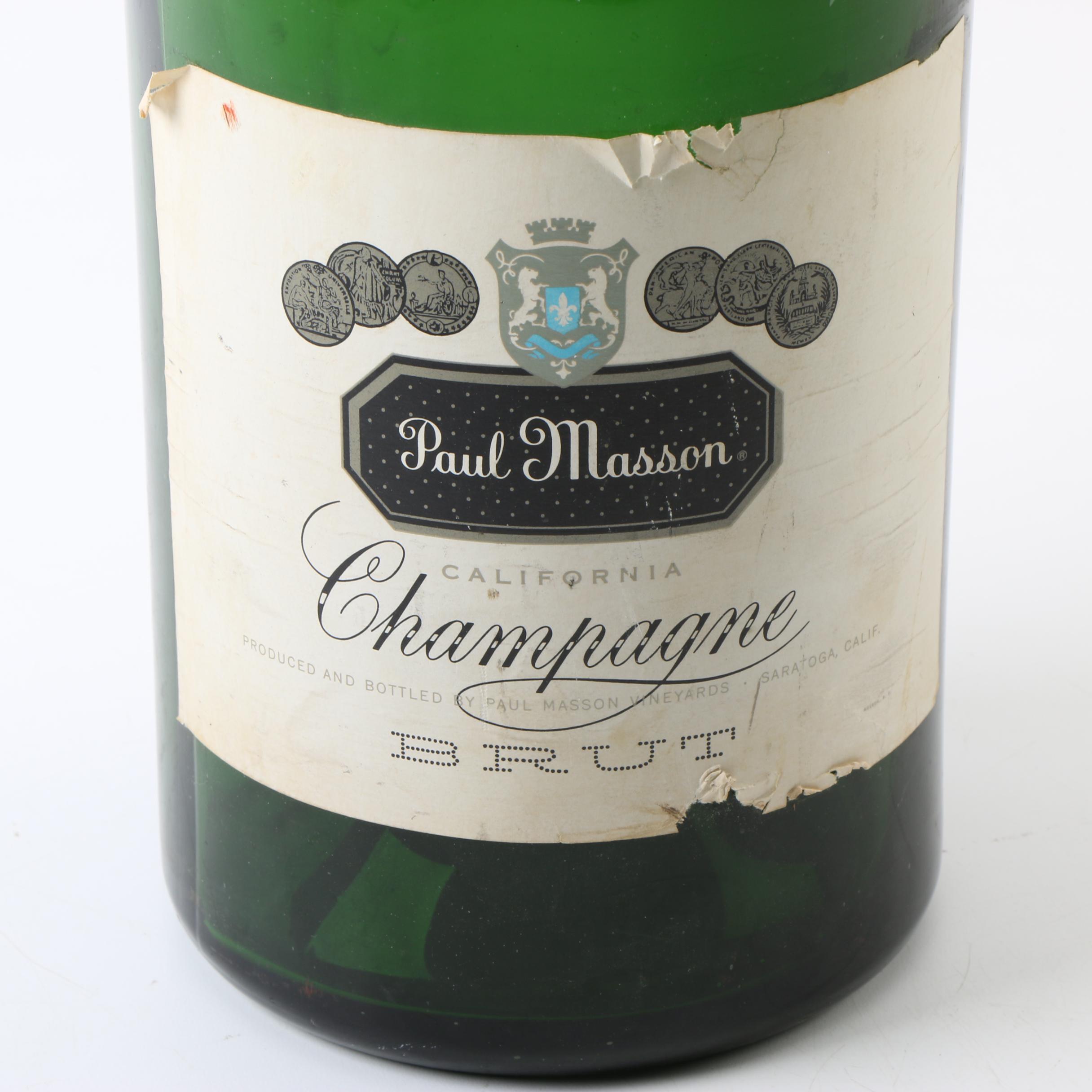 Oversized Paul Masson Champagne Bottle
