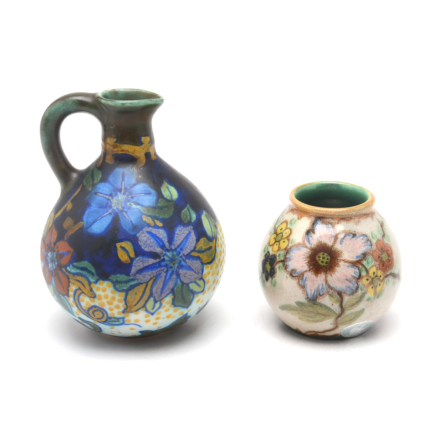 Vintage Danish Hand-Painted Vases