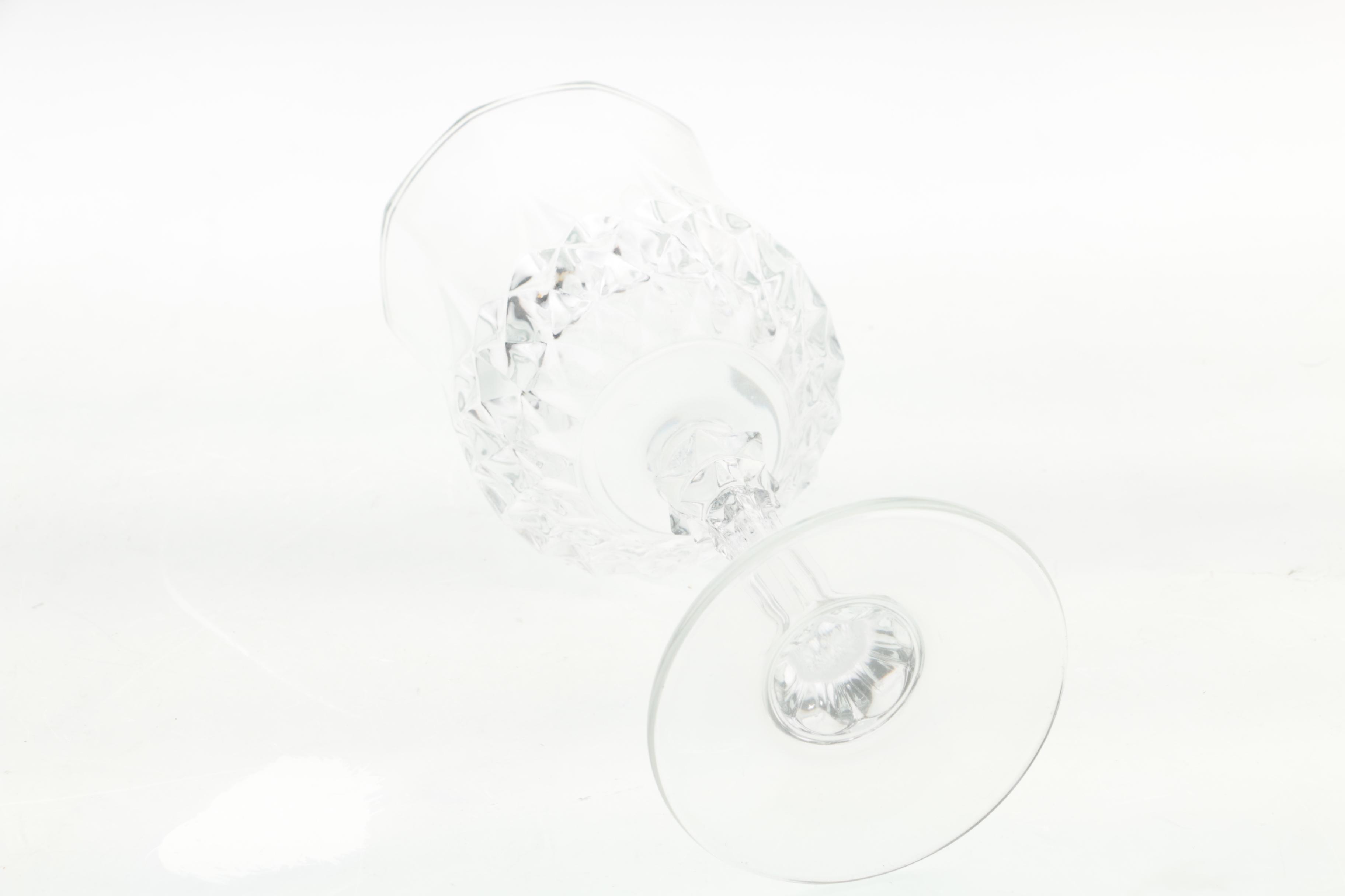 Lenox "Mystic" Crystal Biscuit Barrel and Stemmed Glasses
