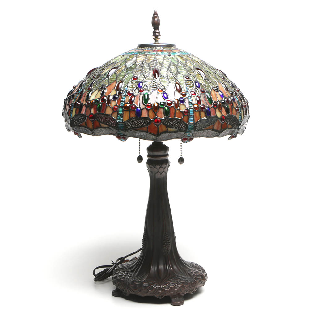 Dale Tiffany Limited Edition "Jeweled Dragonfly" Table Lamp