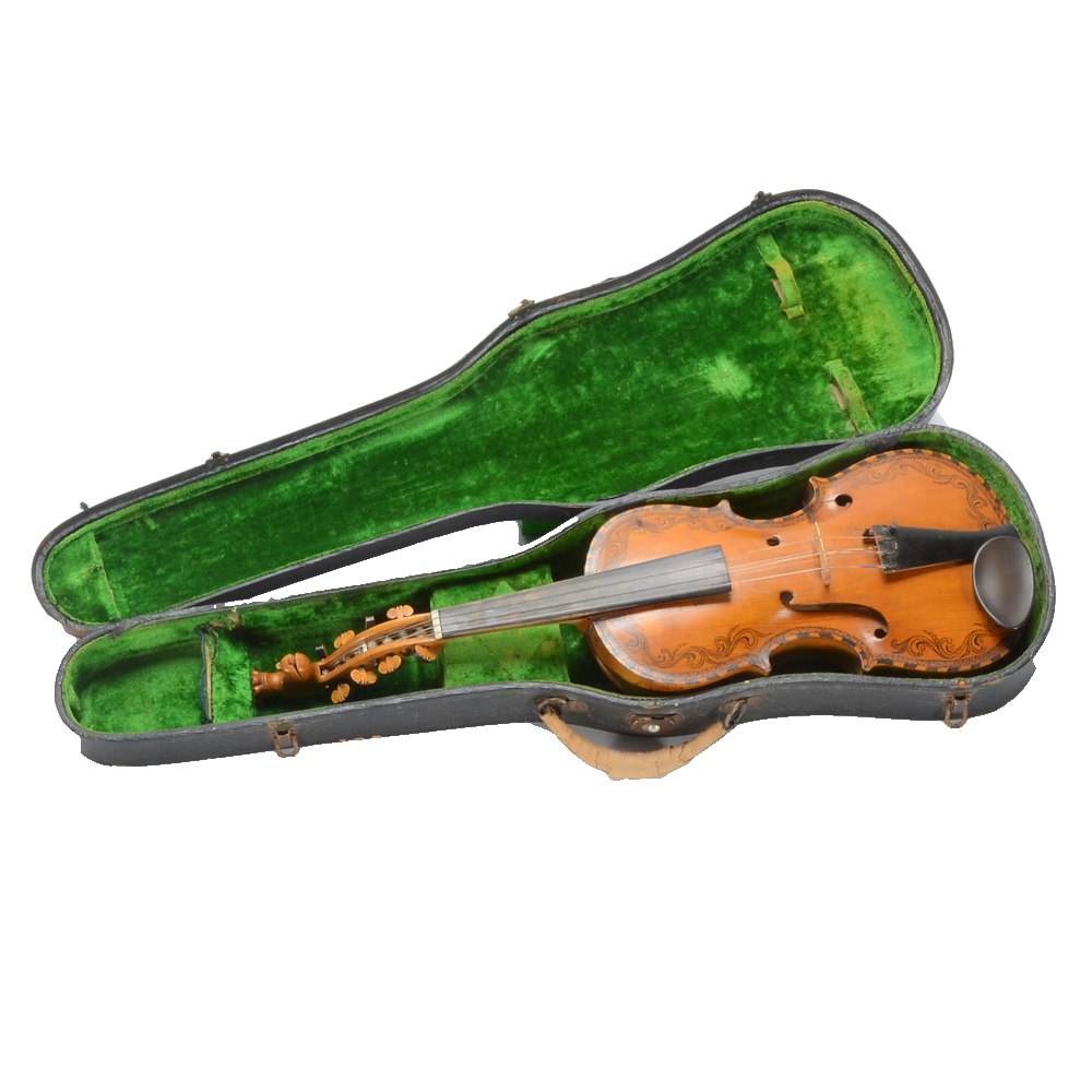 Vintage Hardanger Fiddle with Case EBTH