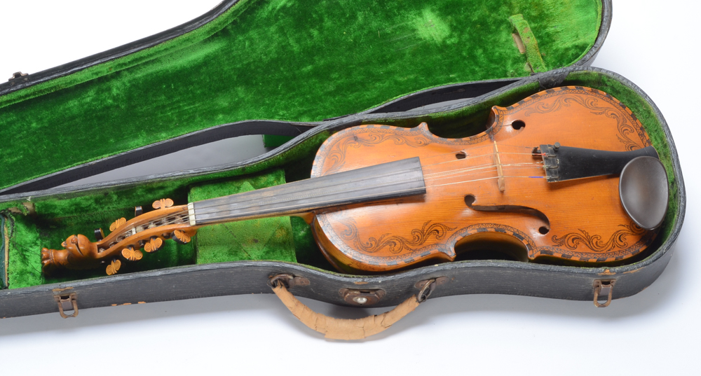 Vintage Hardanger Fiddle with Case