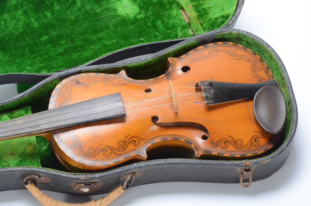Vintage Hardanger Fiddle with Case