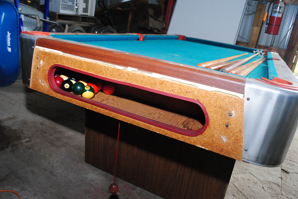 Vintage Bar Style Pool Table and Accessories