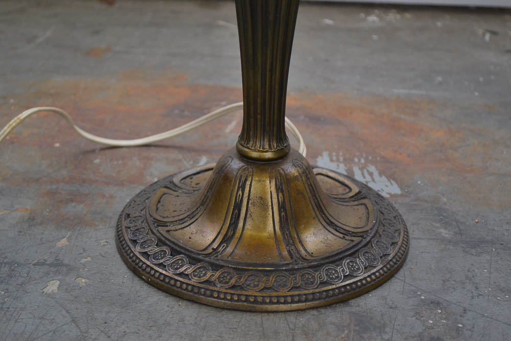 Vintage Tiffany Style Slag Glass Table Lamp