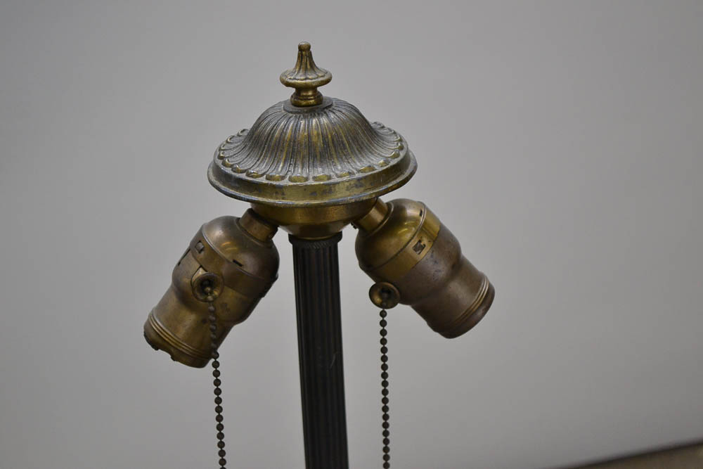 Vintage Tiffany Style Slag Glass Table Lamp