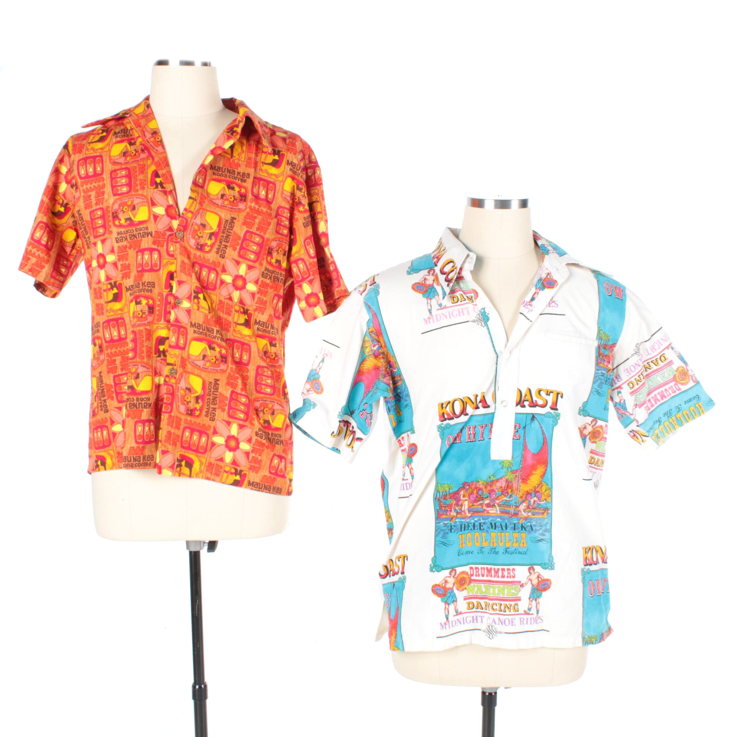 Men's Vintage Kona Themed Short Sleeve Shirts