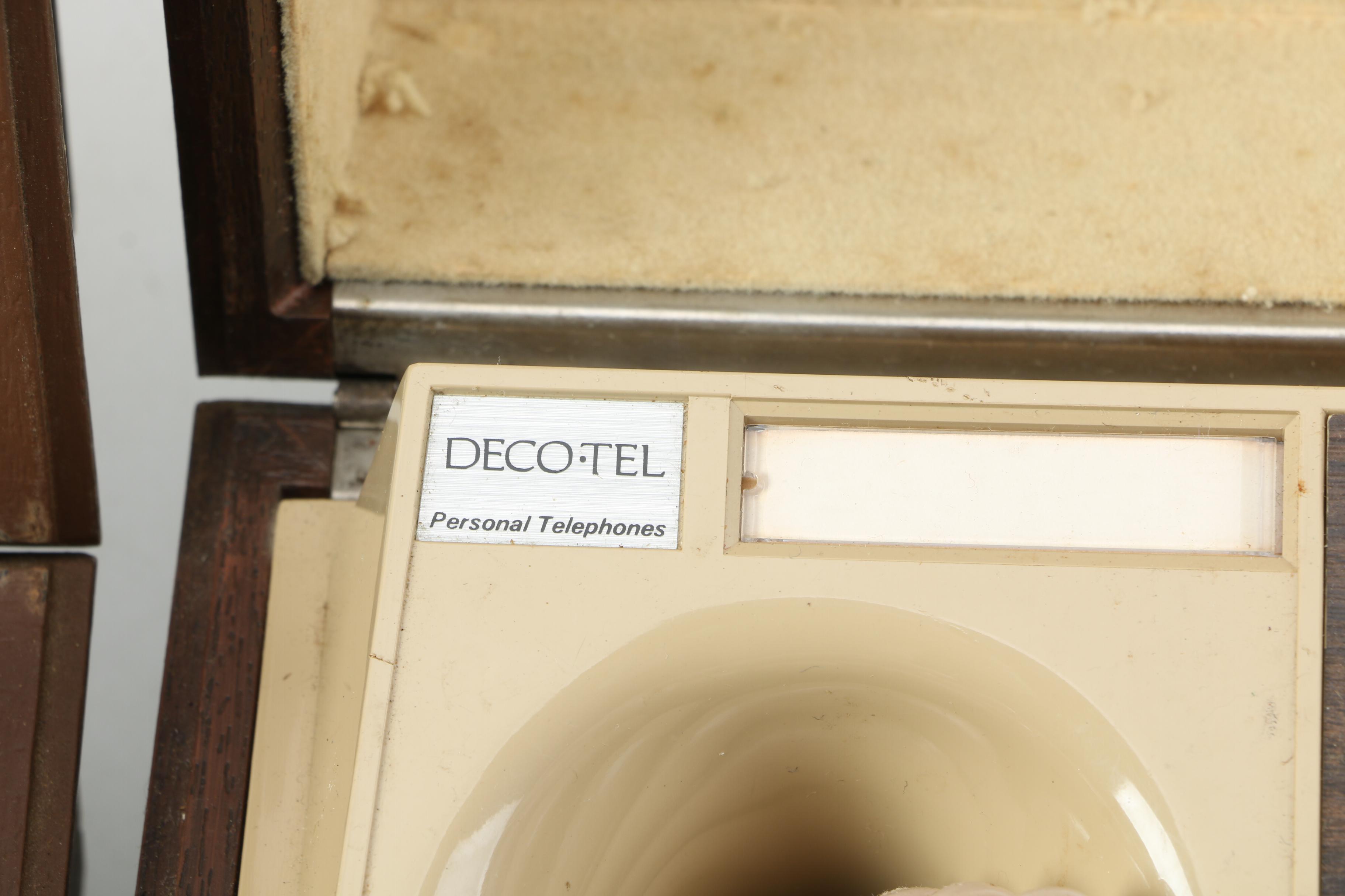 Vintage Deco-Tel Personal Telephones with Hunting Scene Lids