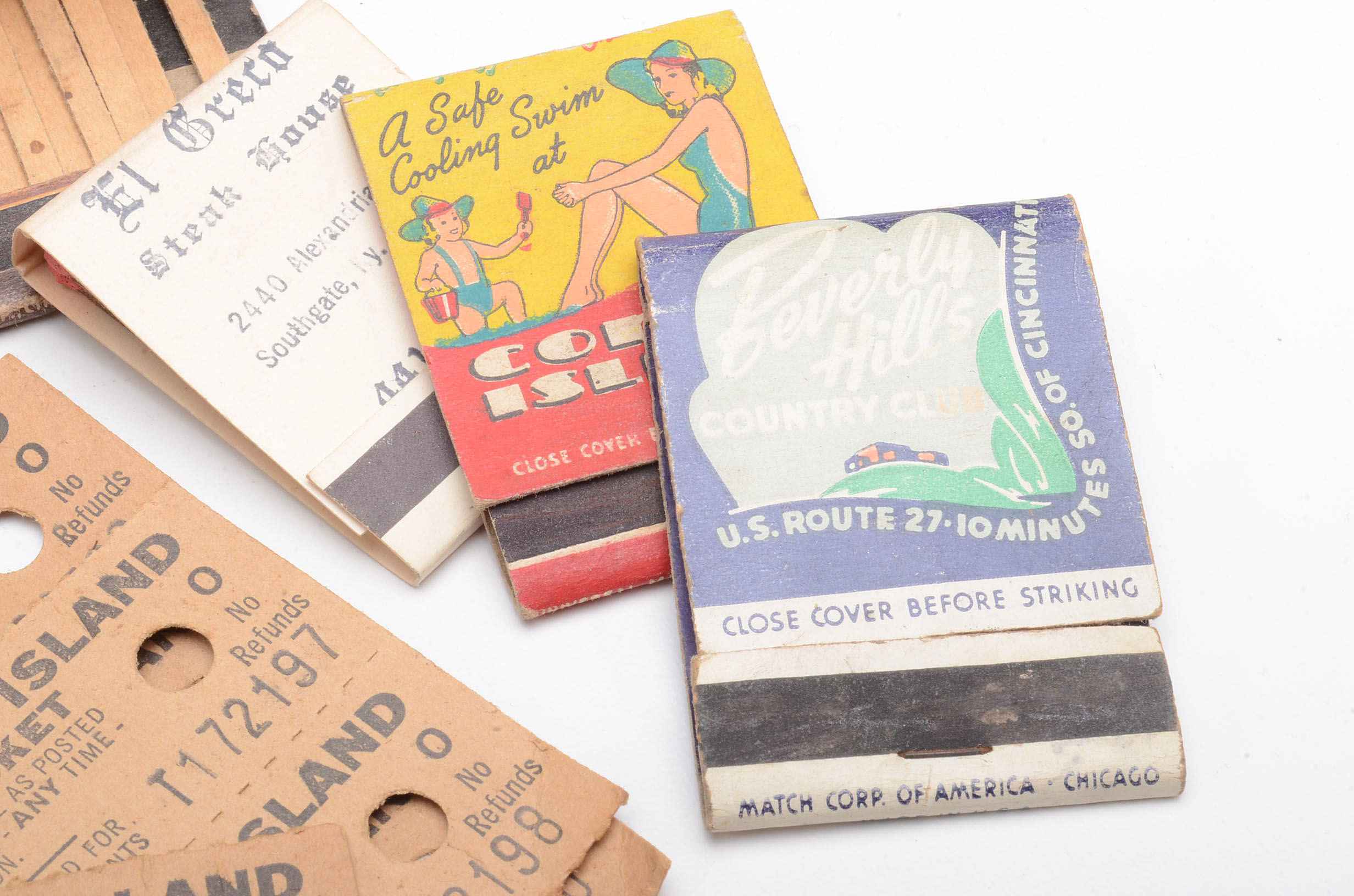 Cincinnati and Northern Kentucky Vintage Matchbooks and Tickets