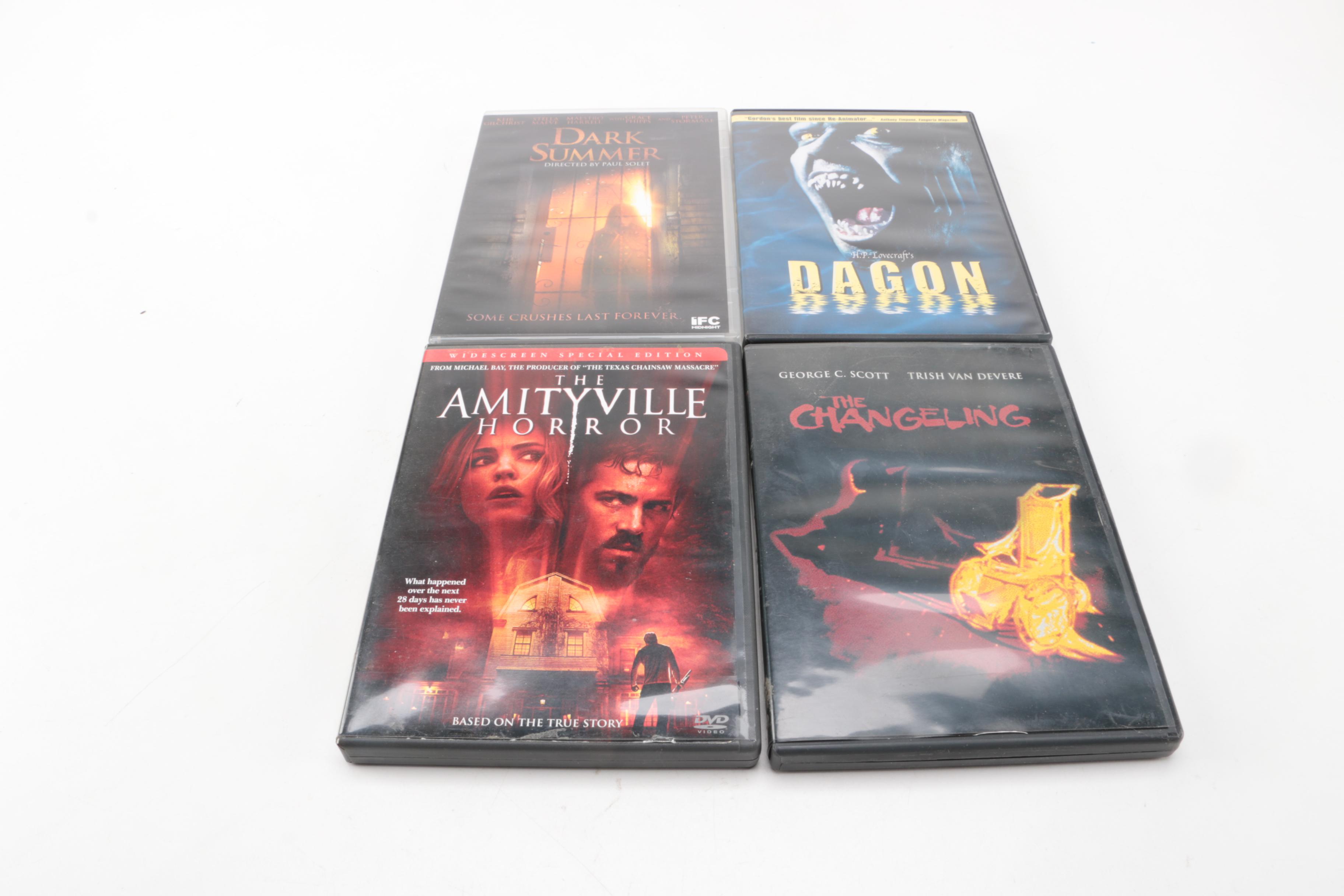 Horror Movie DVDs Including "The Amityville Horror" and "The Changeling"