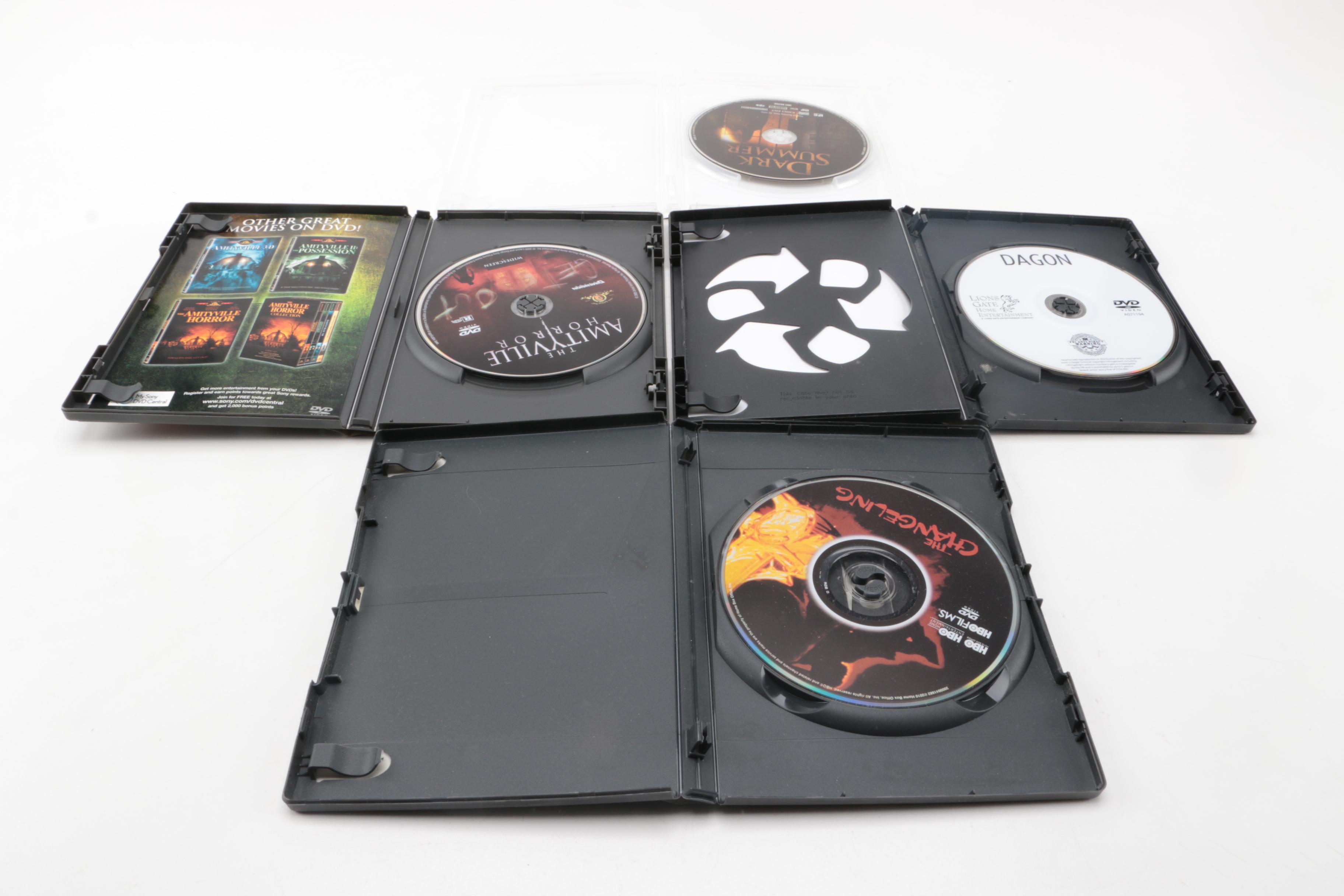 Horror Movie DVDs Including "The Amityville Horror" and "The Changeling"