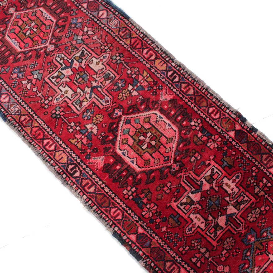 2' x 10' Antique Hand-Knotted Persian Karaja Runner