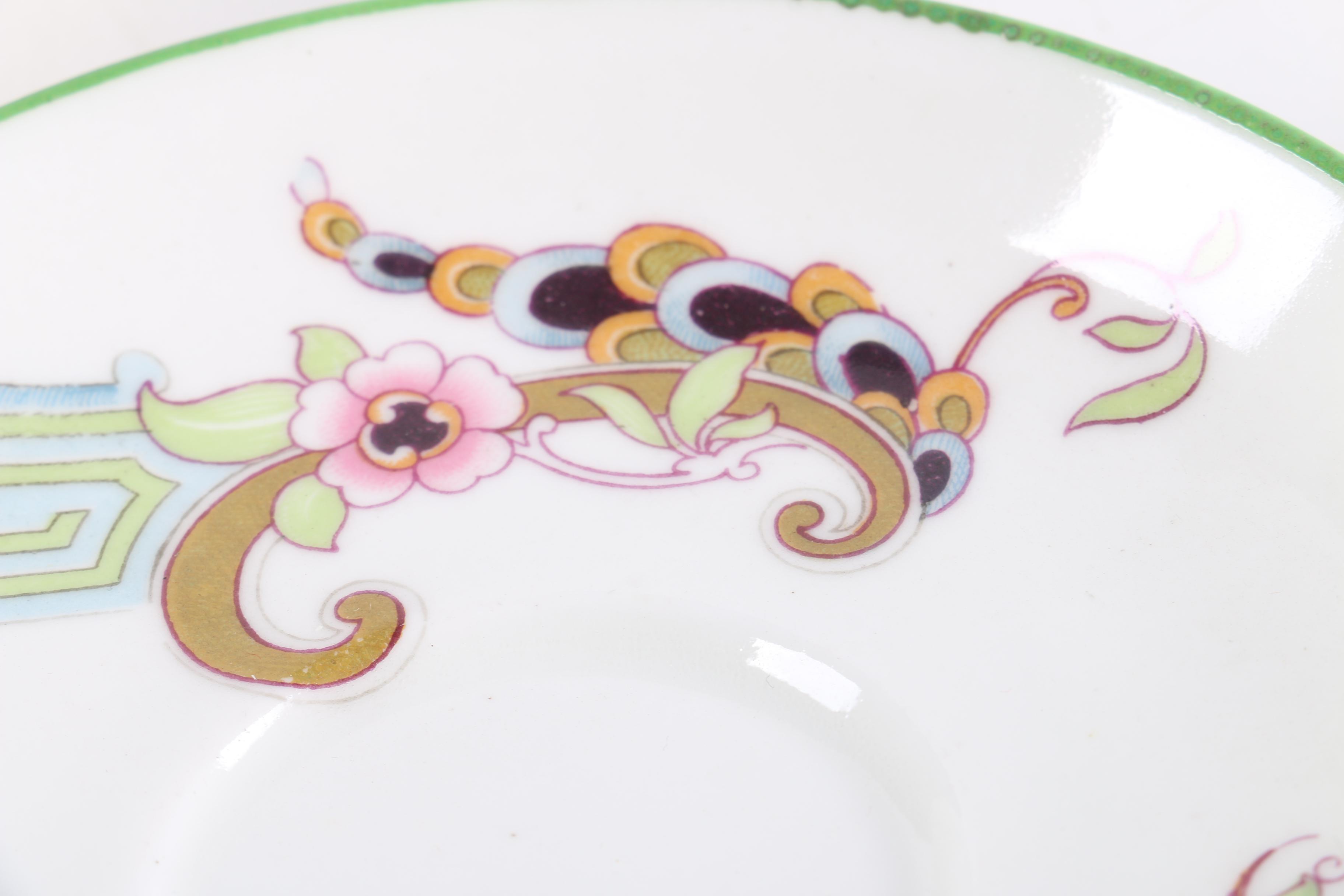 Vintage Henry M. Williamson & Sons "Canton" Porcelain Teacups and Saucers