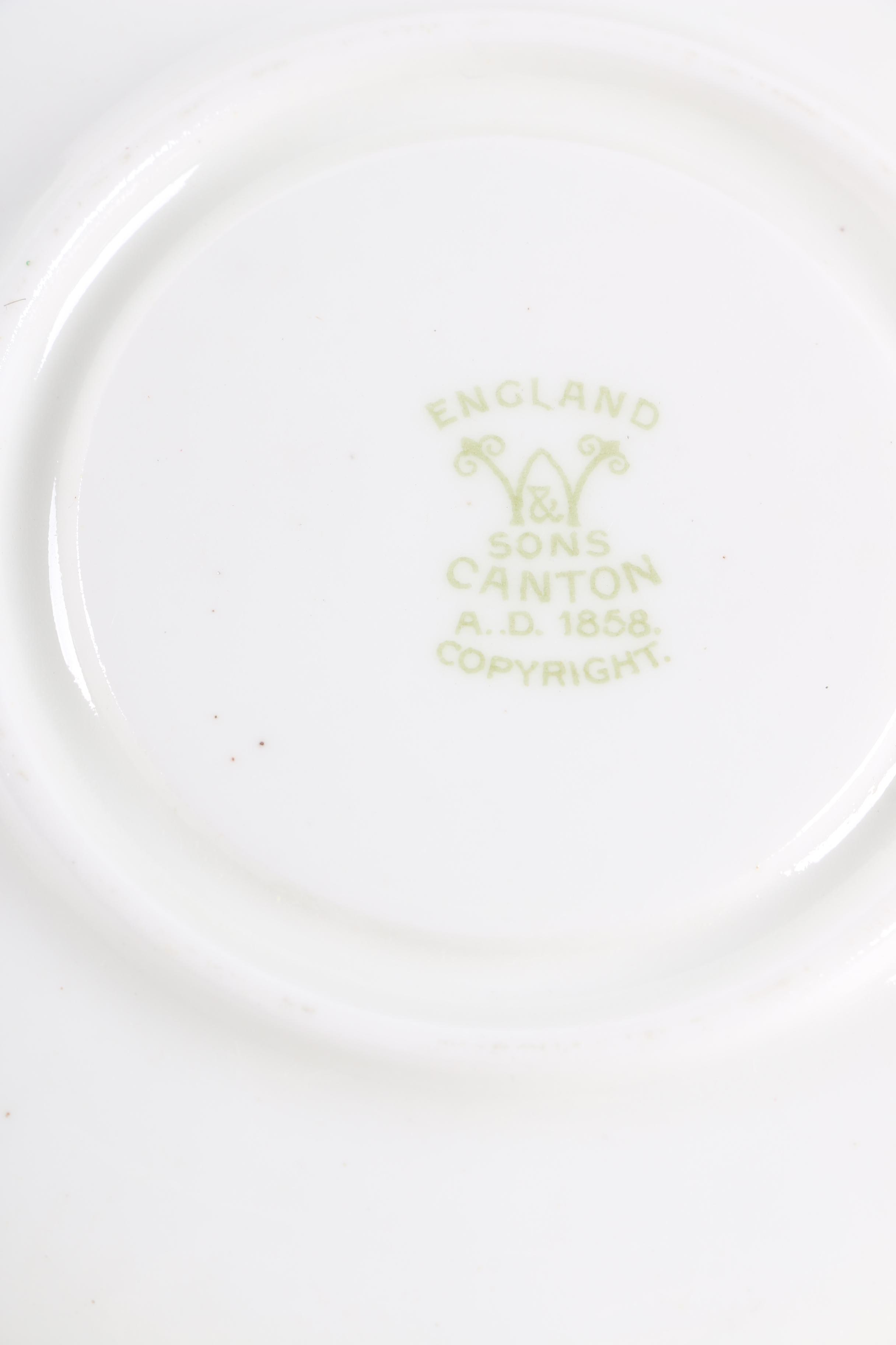 Vintage Henry M. Williamson & Sons "Canton" Porcelain Teacups and Saucers