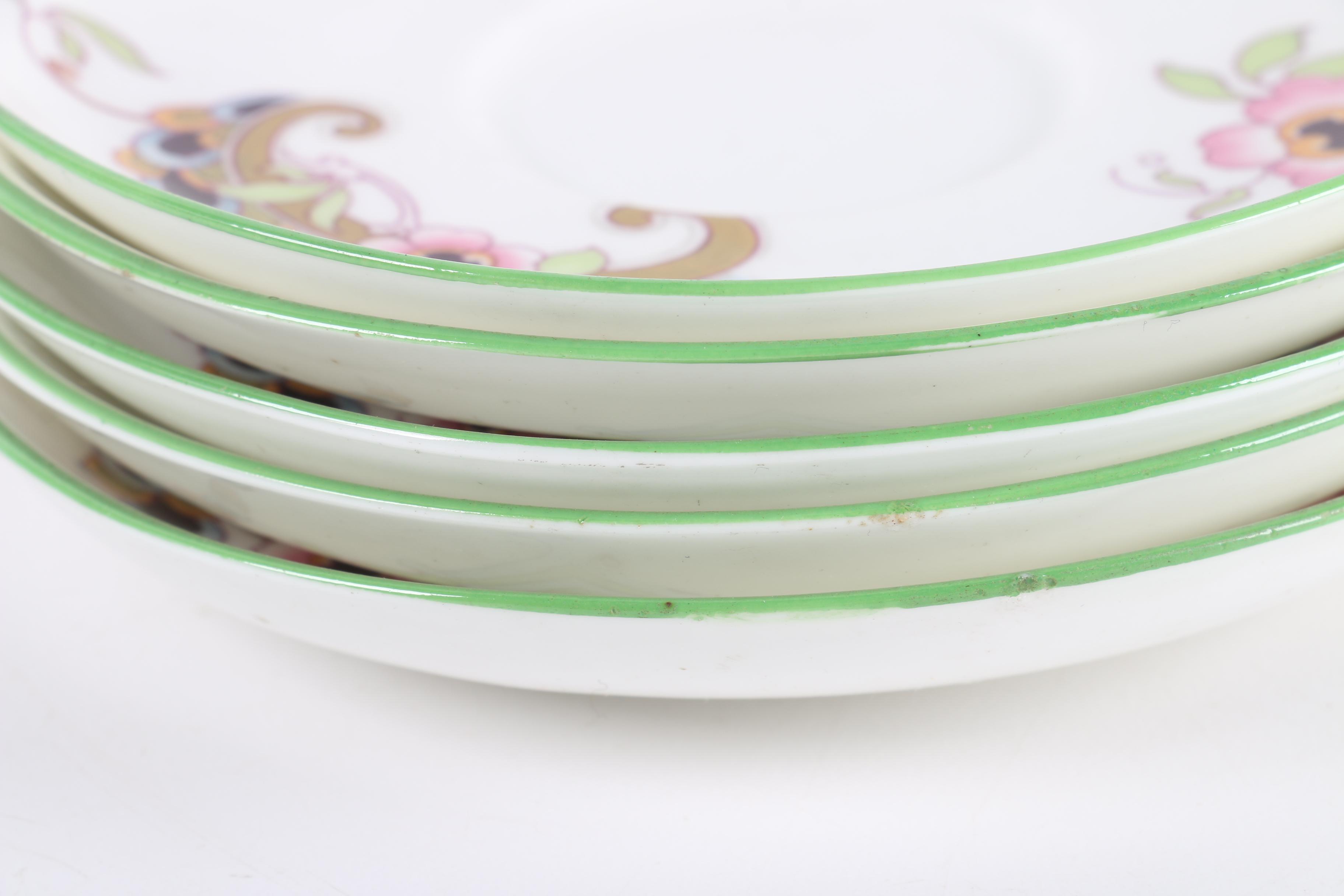 Vintage Henry M. Williamson & Sons "Canton" Porcelain Teacups and Saucers