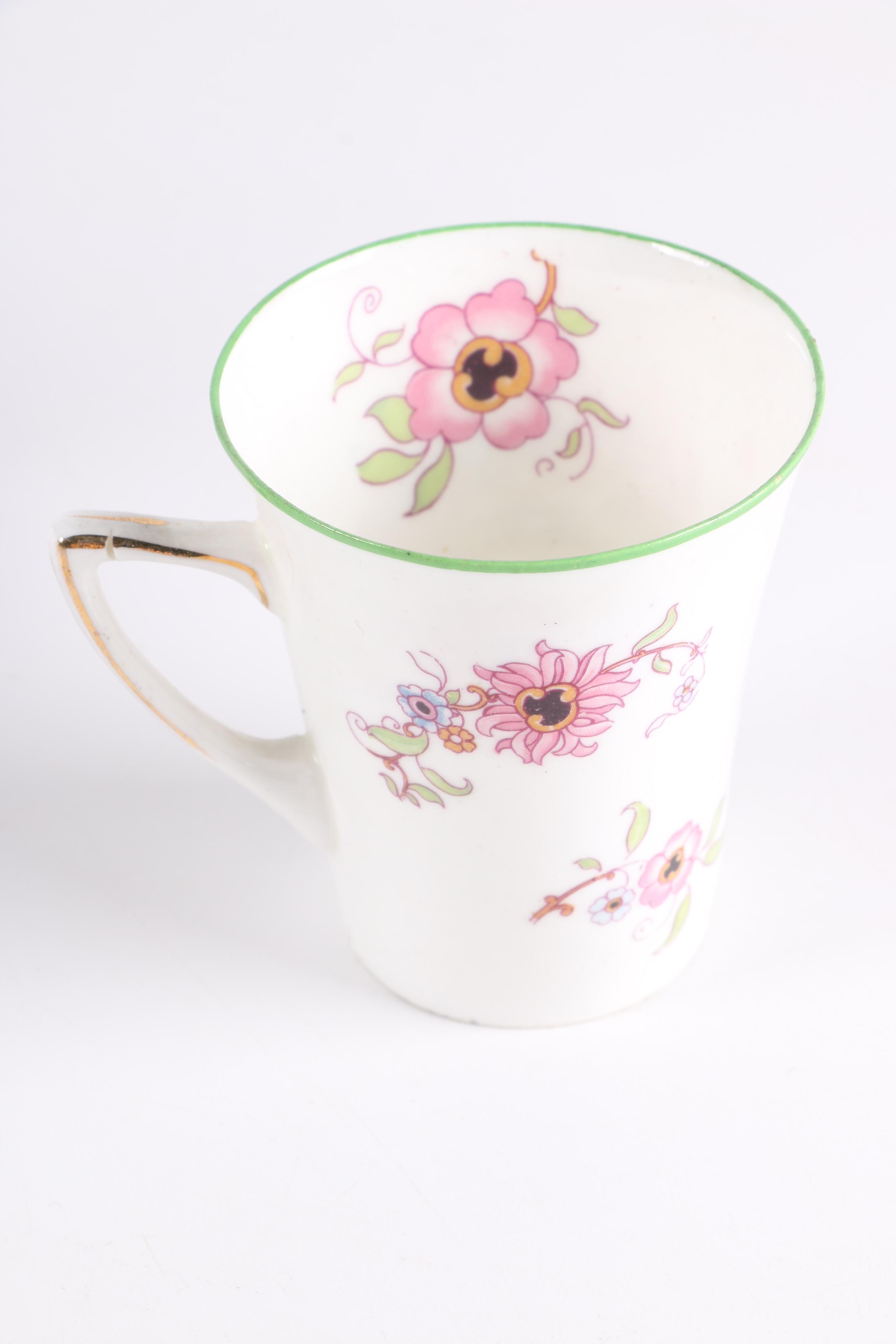 Vintage Henry M. Williamson & Sons "Canton" Porcelain Teacups and Saucers