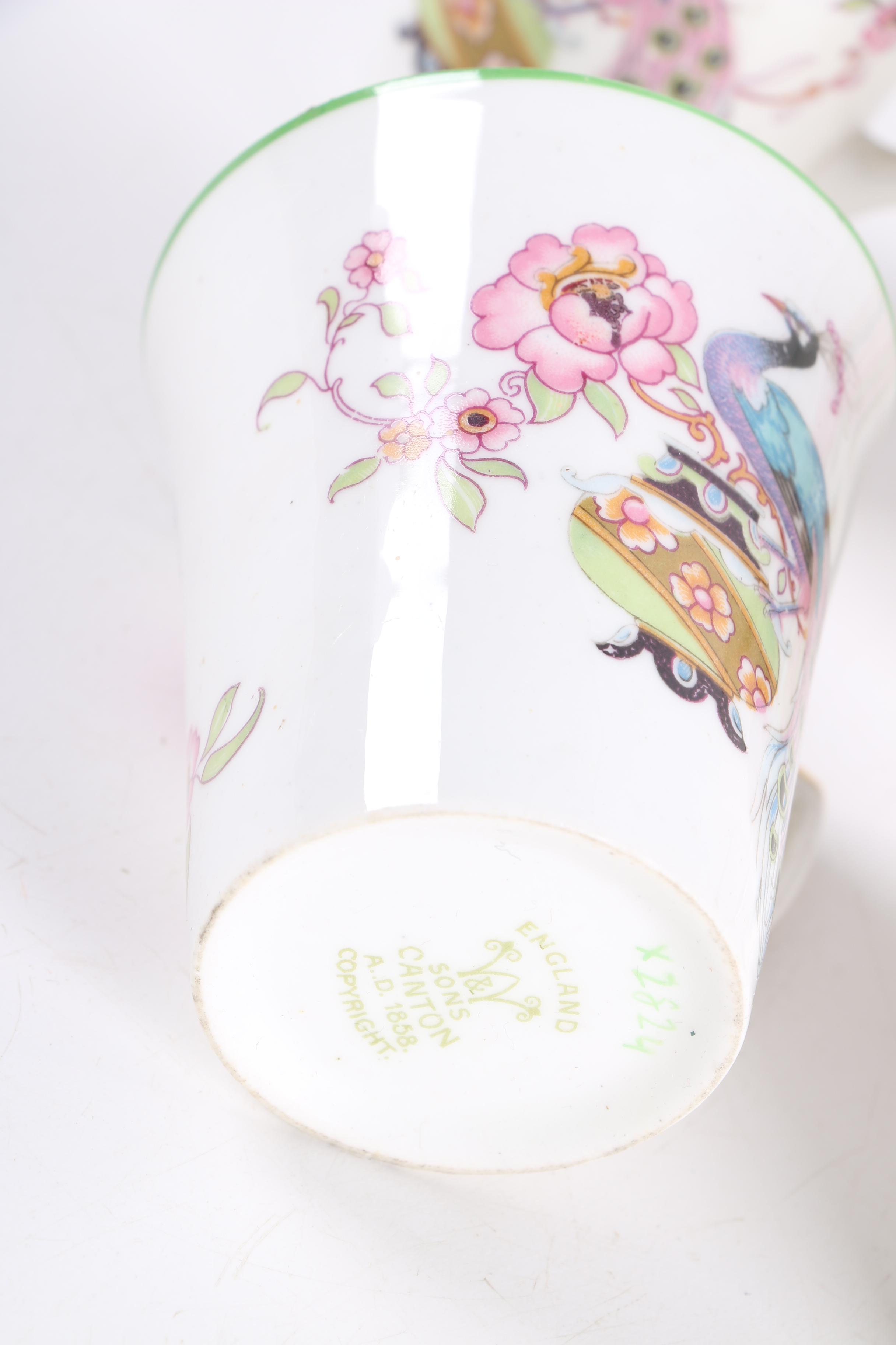 Vintage Henry M. Williamson & Sons "Canton" Porcelain Teacups and Saucers