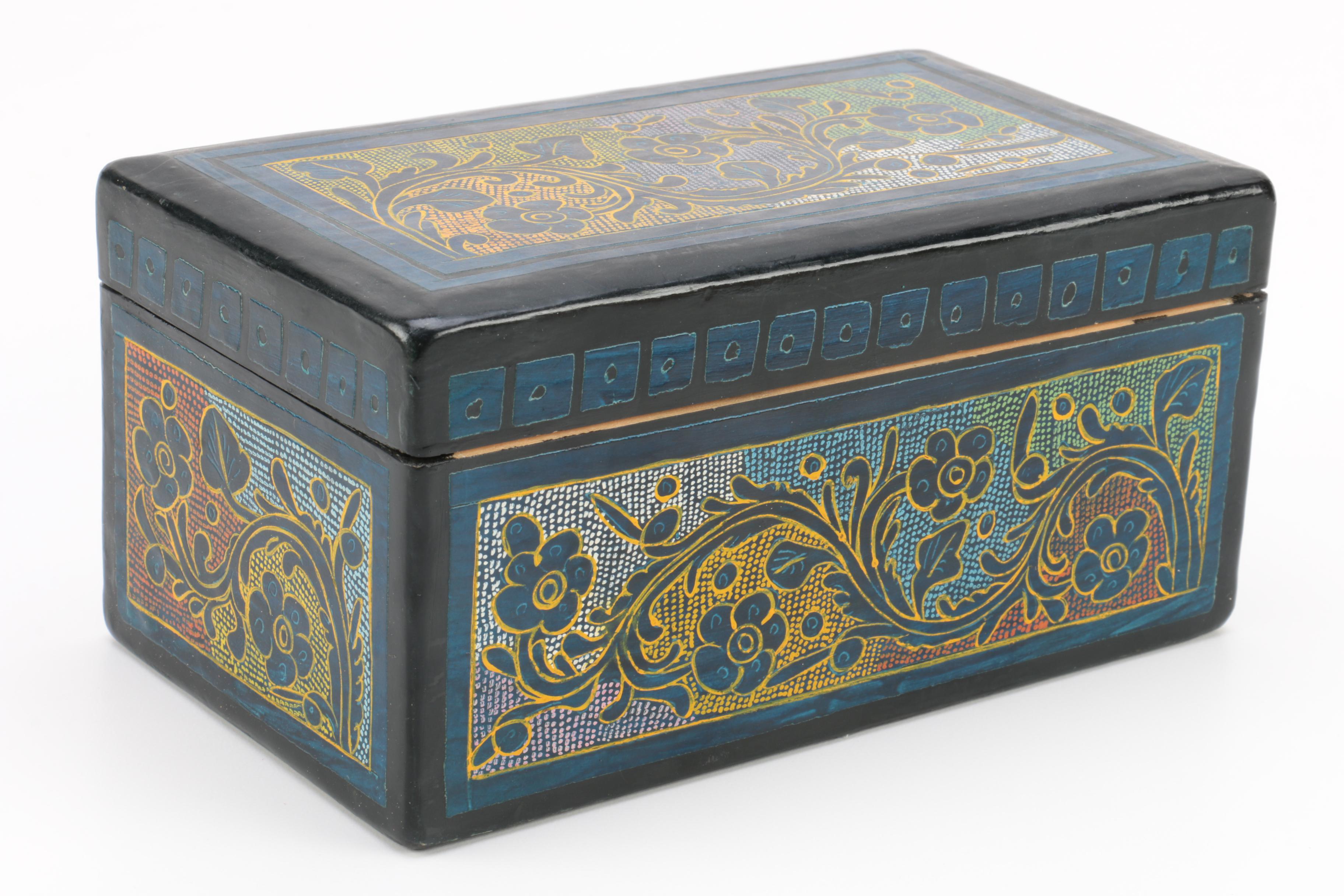 Wooden Box and Hat Shaped Basket