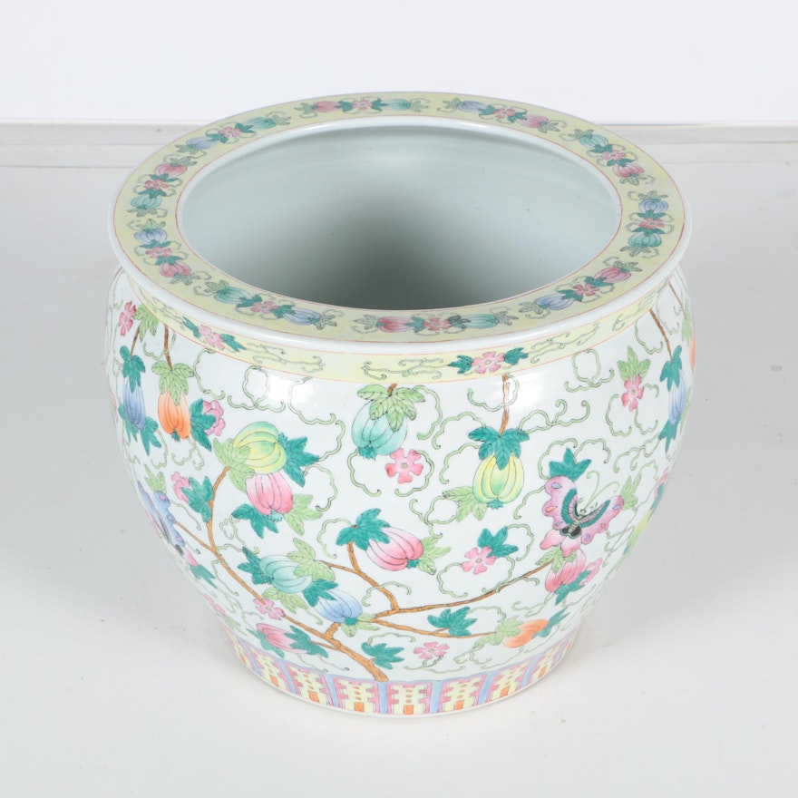 Floral Themed Chinese Ceramic Planter