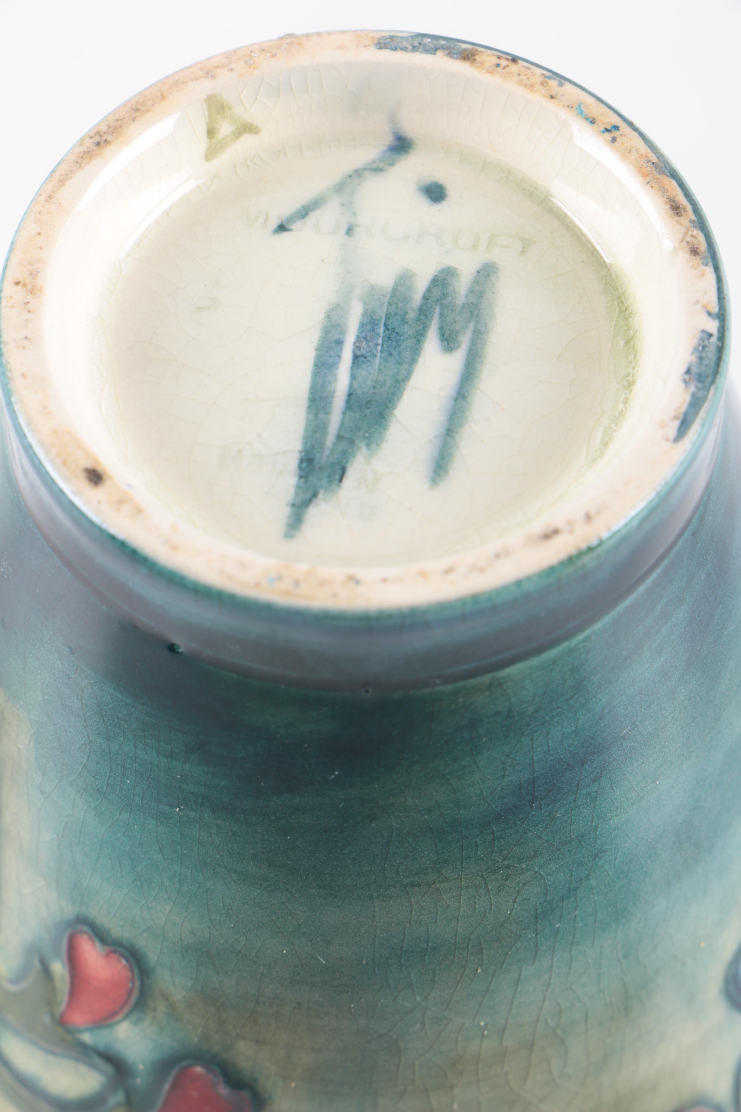 Vintage Walter Moorcroft Signed Handpainted Flare Vase