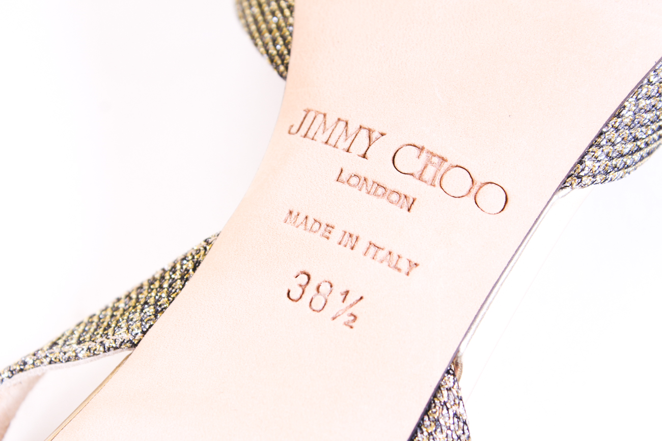 Jimmy Choo Lamé Glitter Slingback Heels