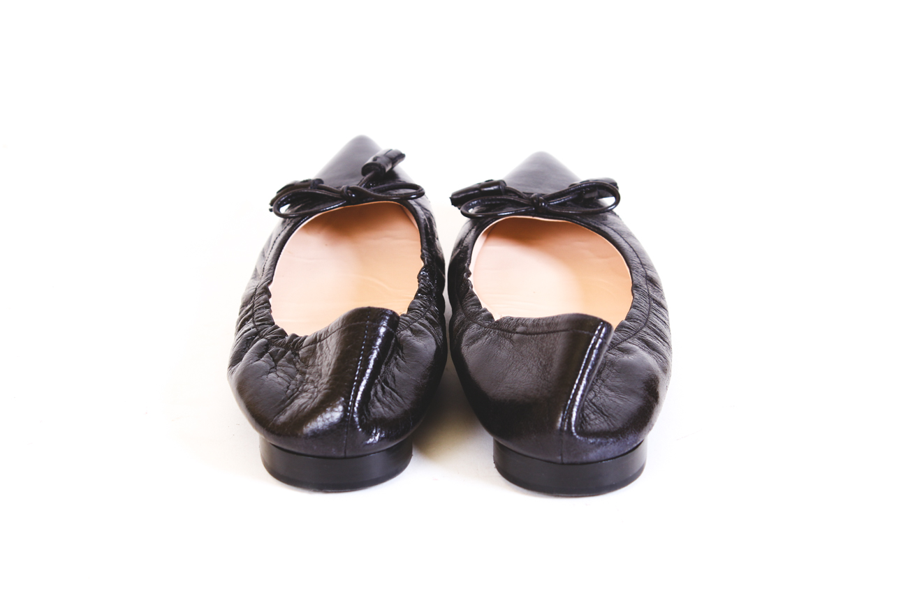 Prado Milano Black Leather Flats