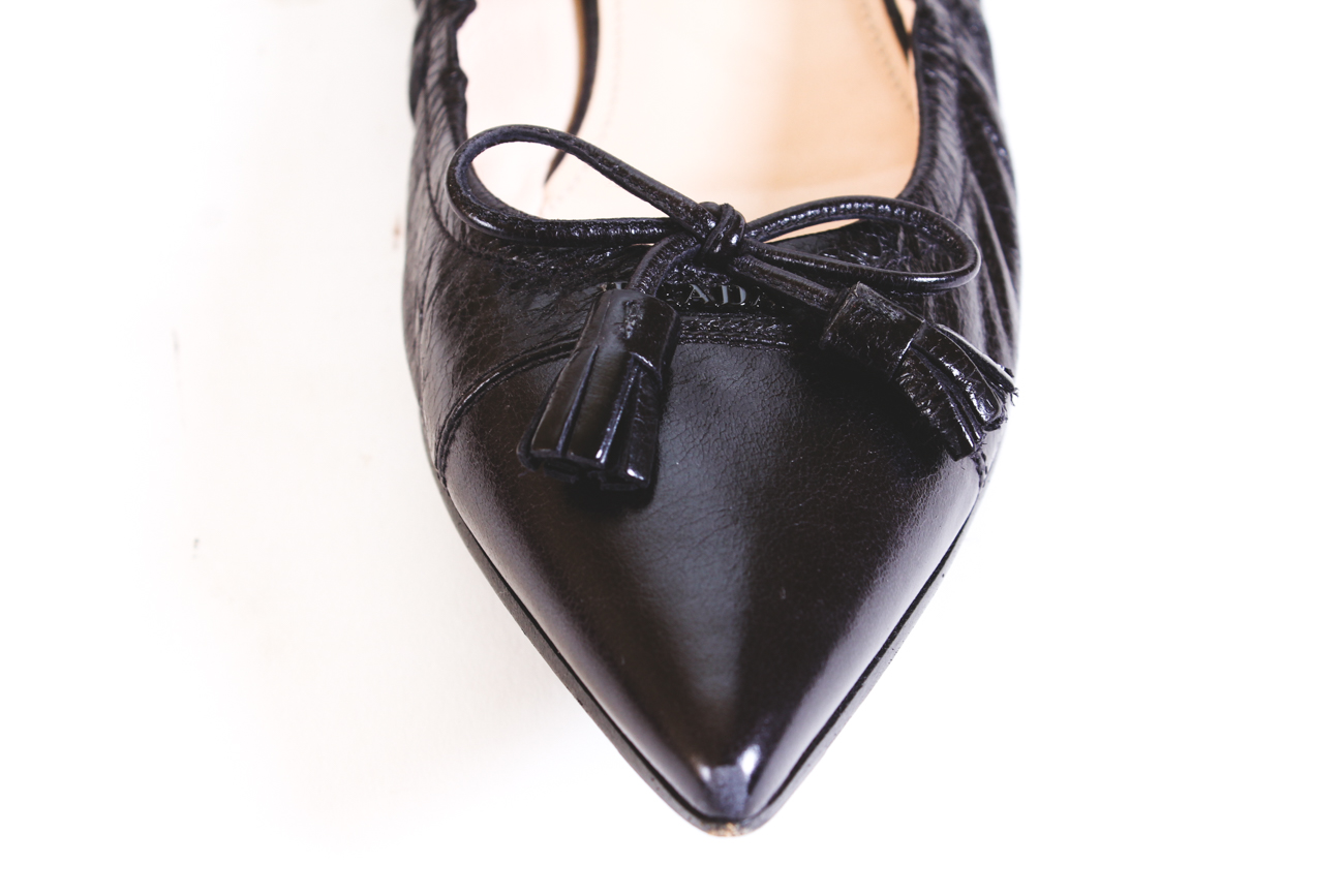 Prado Milano Black Leather Flats
