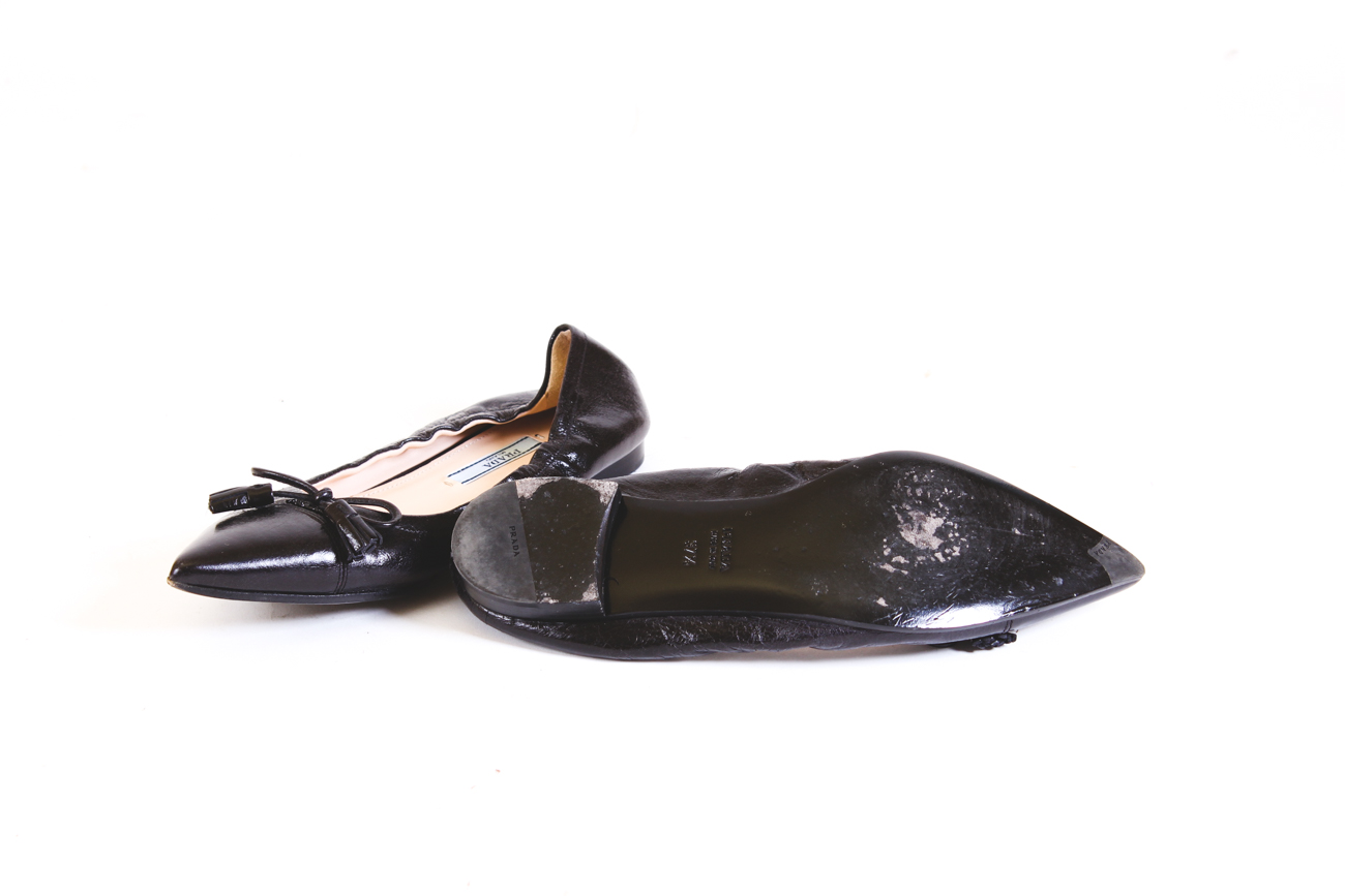 Prado Milano Black Leather Flats