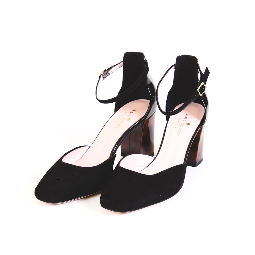 Kate Spade Black Patent Leather and Suede Shoes