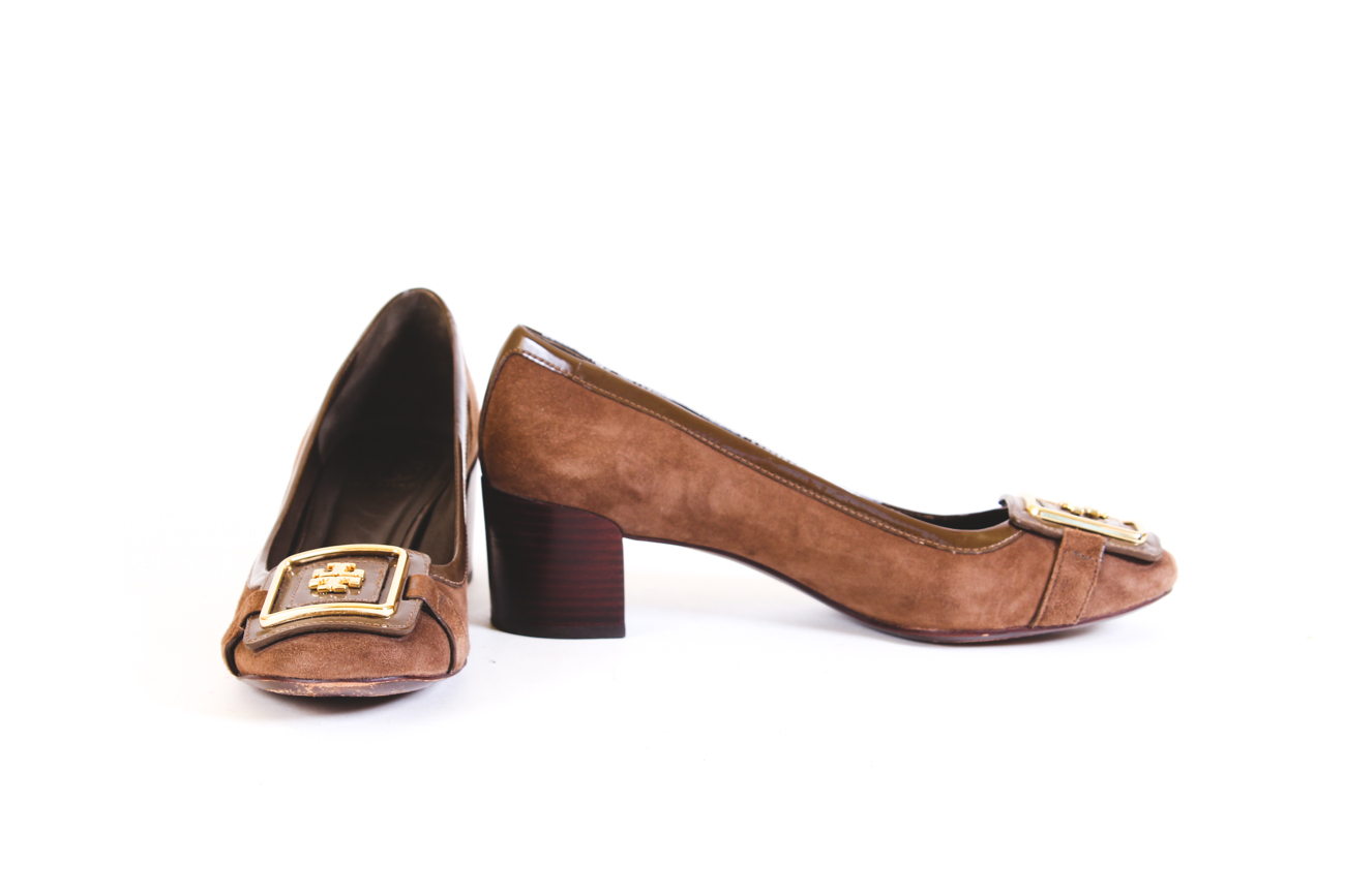 Tory Burch Suede Block Heel Pumps