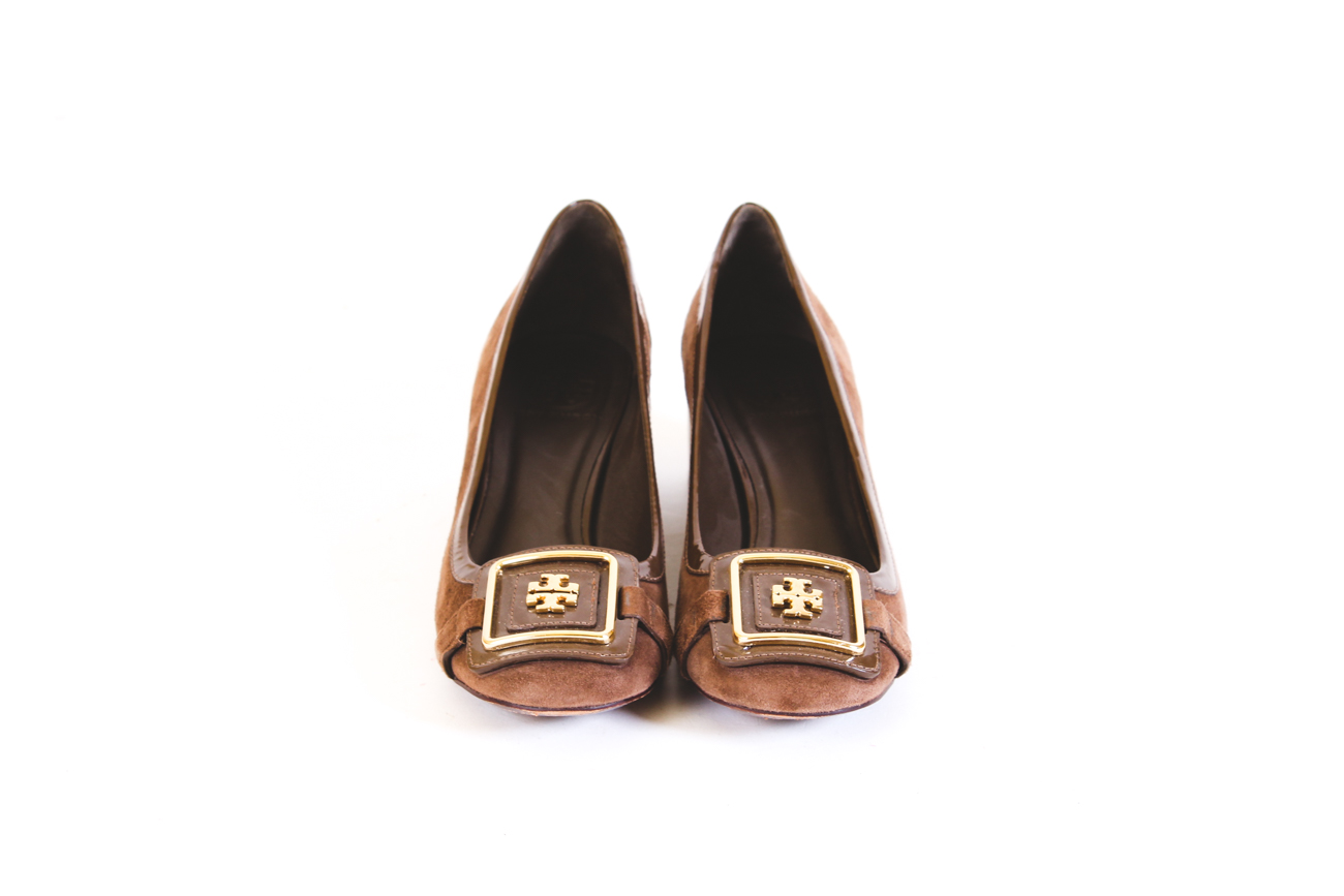 Tory Burch Suede Block Heel Pumps