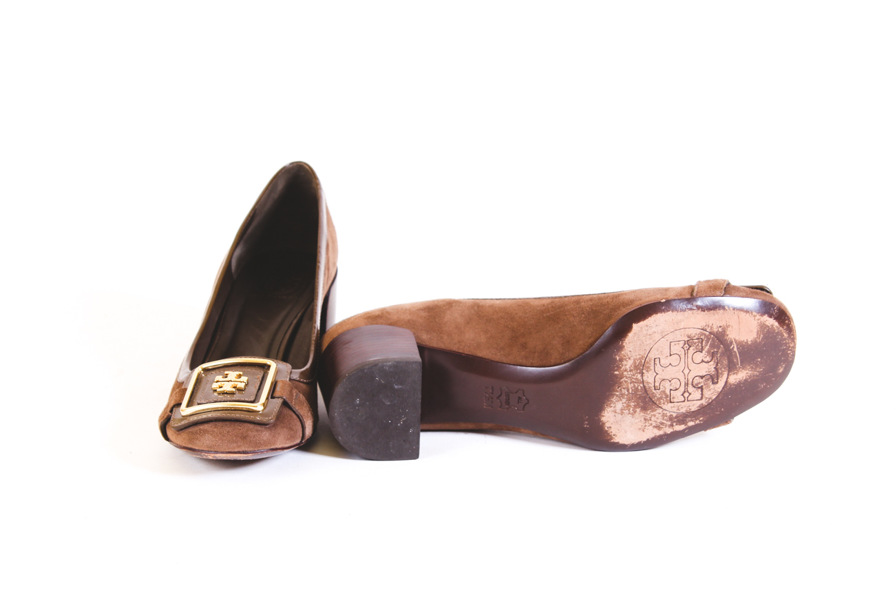 Tory Burch Suede Block Heel Pumps