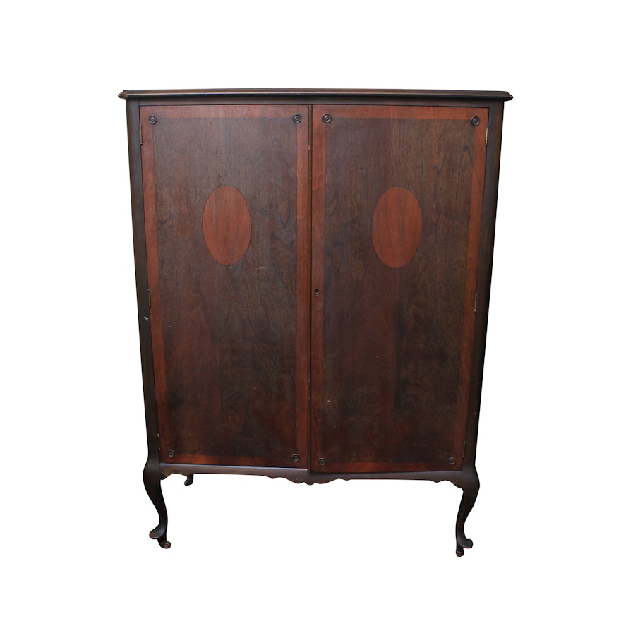 Vintage Walnut Chifferobe Cabinet