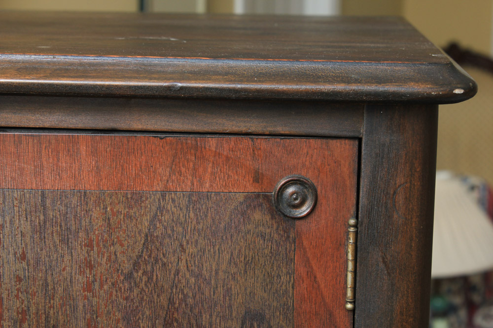 Vintage Walnut Chifferobe Cabinet