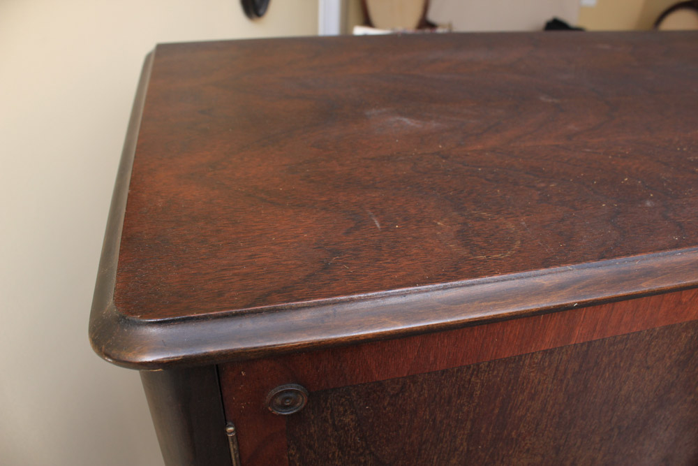 Vintage Walnut Chifferobe Cabinet