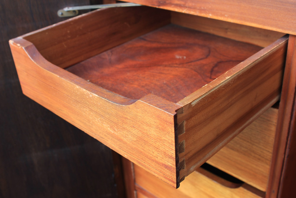 Vintage Walnut Chifferobe Cabinet