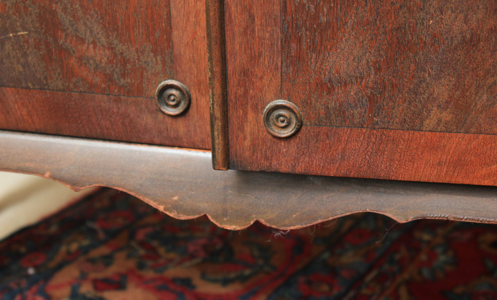 Vintage Walnut Chifferobe Cabinet