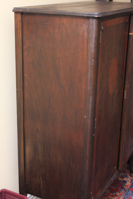 Vintage Walnut Chifferobe Cabinet