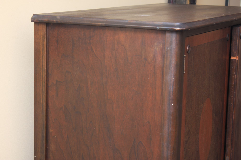 Vintage Walnut Chifferobe Cabinet